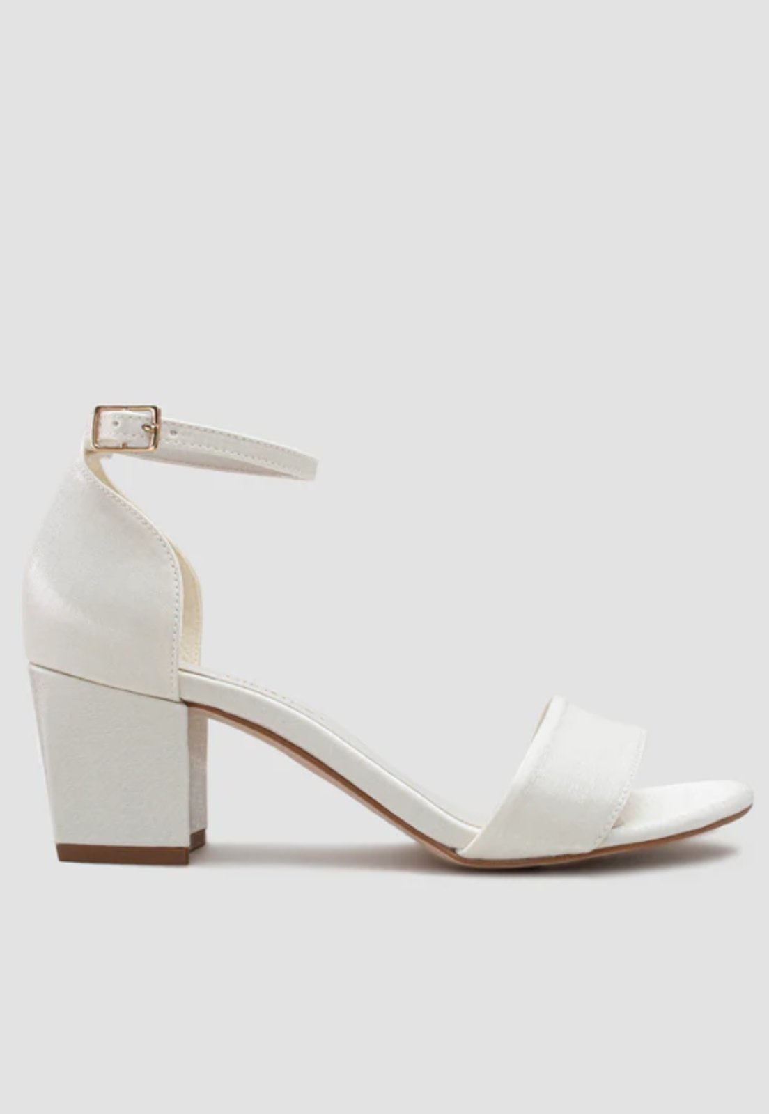 Sandália Gisele Noiva Salto Bloco 5cm Velvet Off White CBK