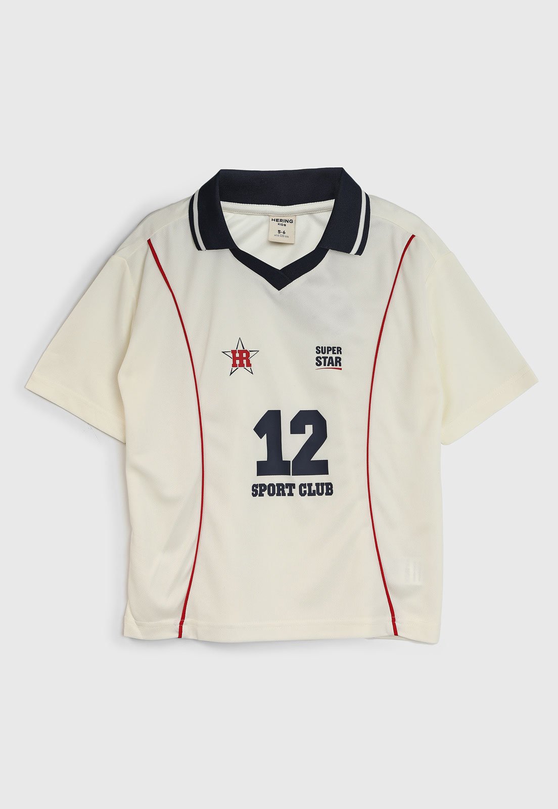 Infantil - Polo Hering Esportiva Estampa Super Star Branca