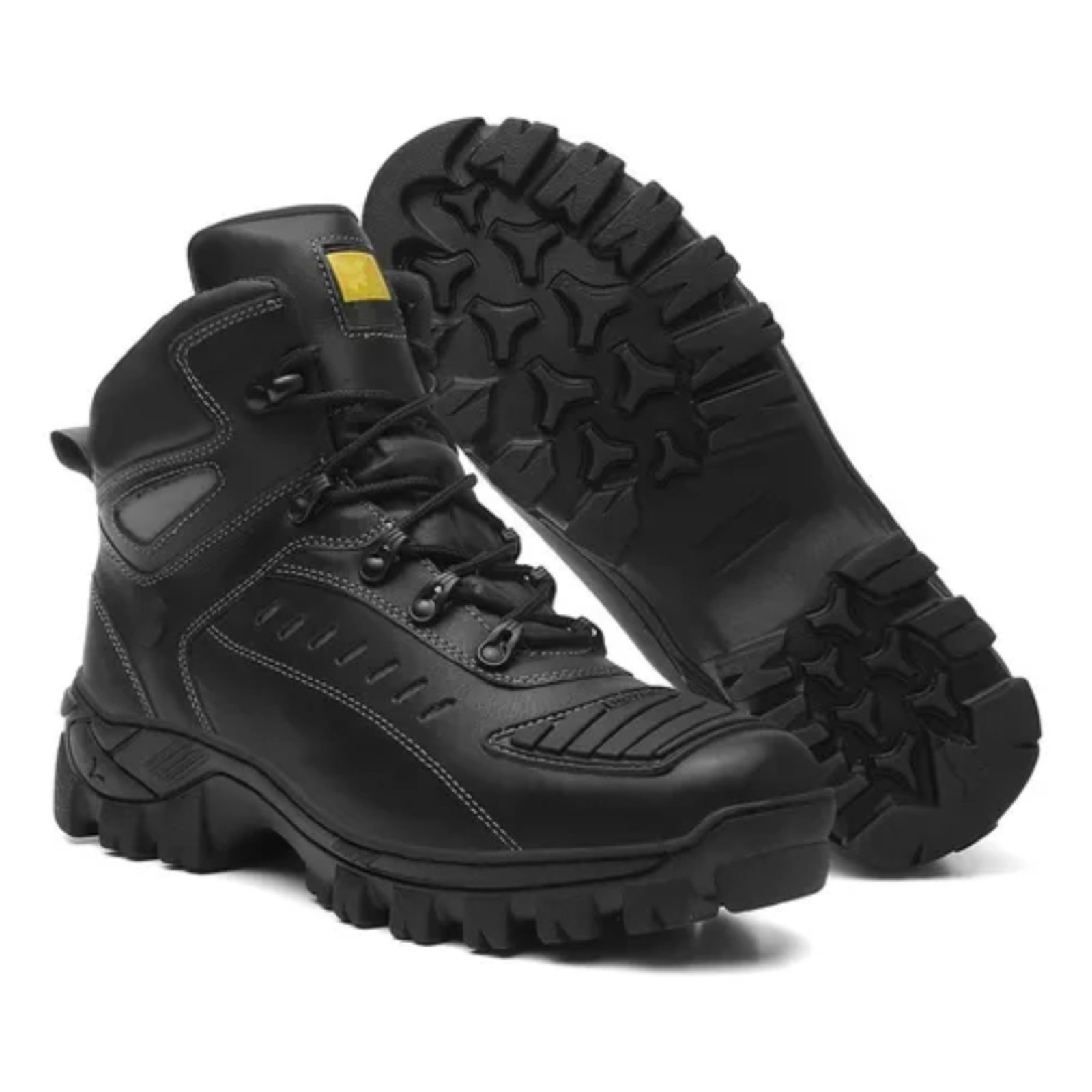 Bota Masculina Motoqueiro Adventure Em Couro Reforçado – Preta