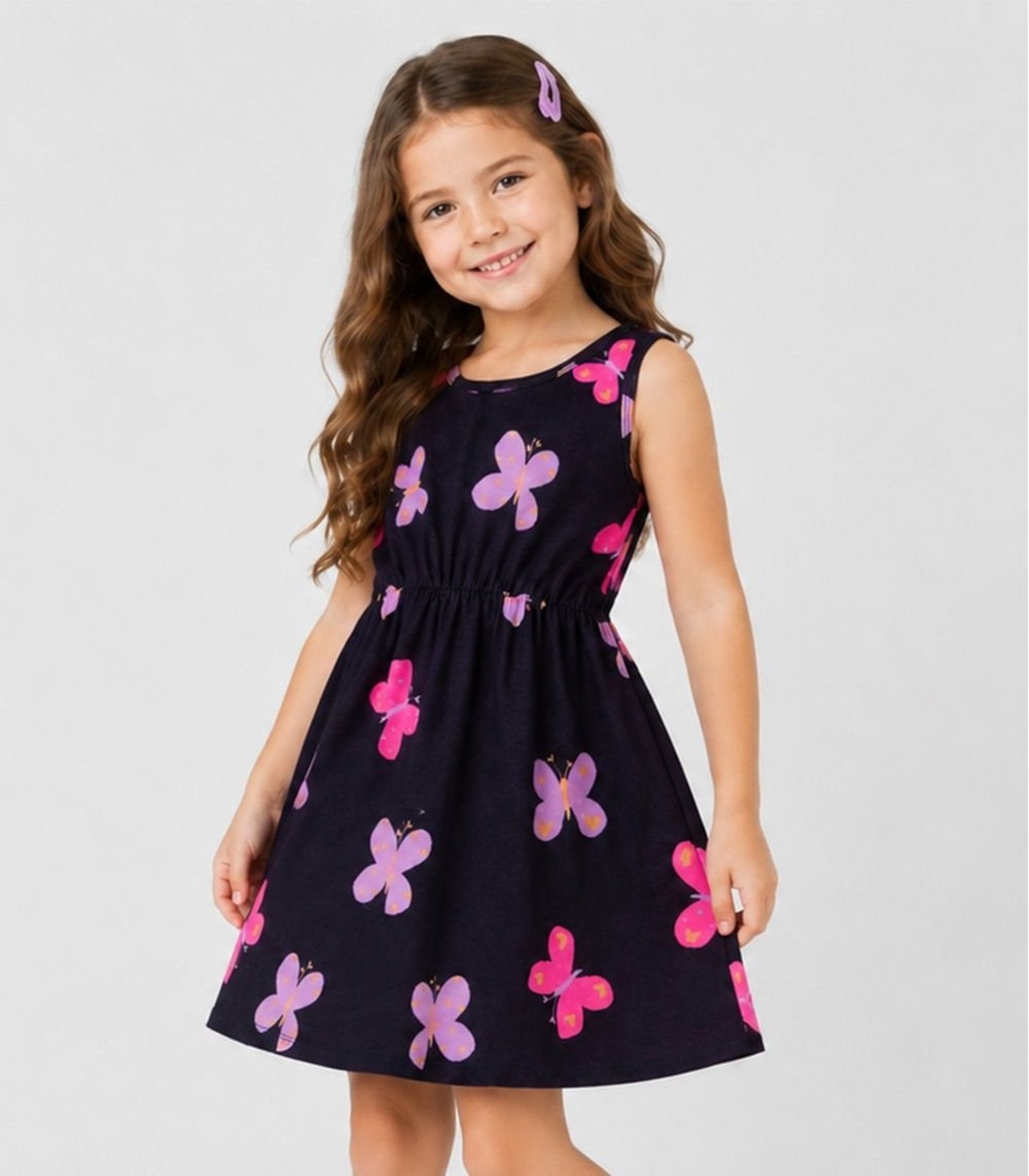 Infantil - Vestido Meia Malha Estampado Select Azul