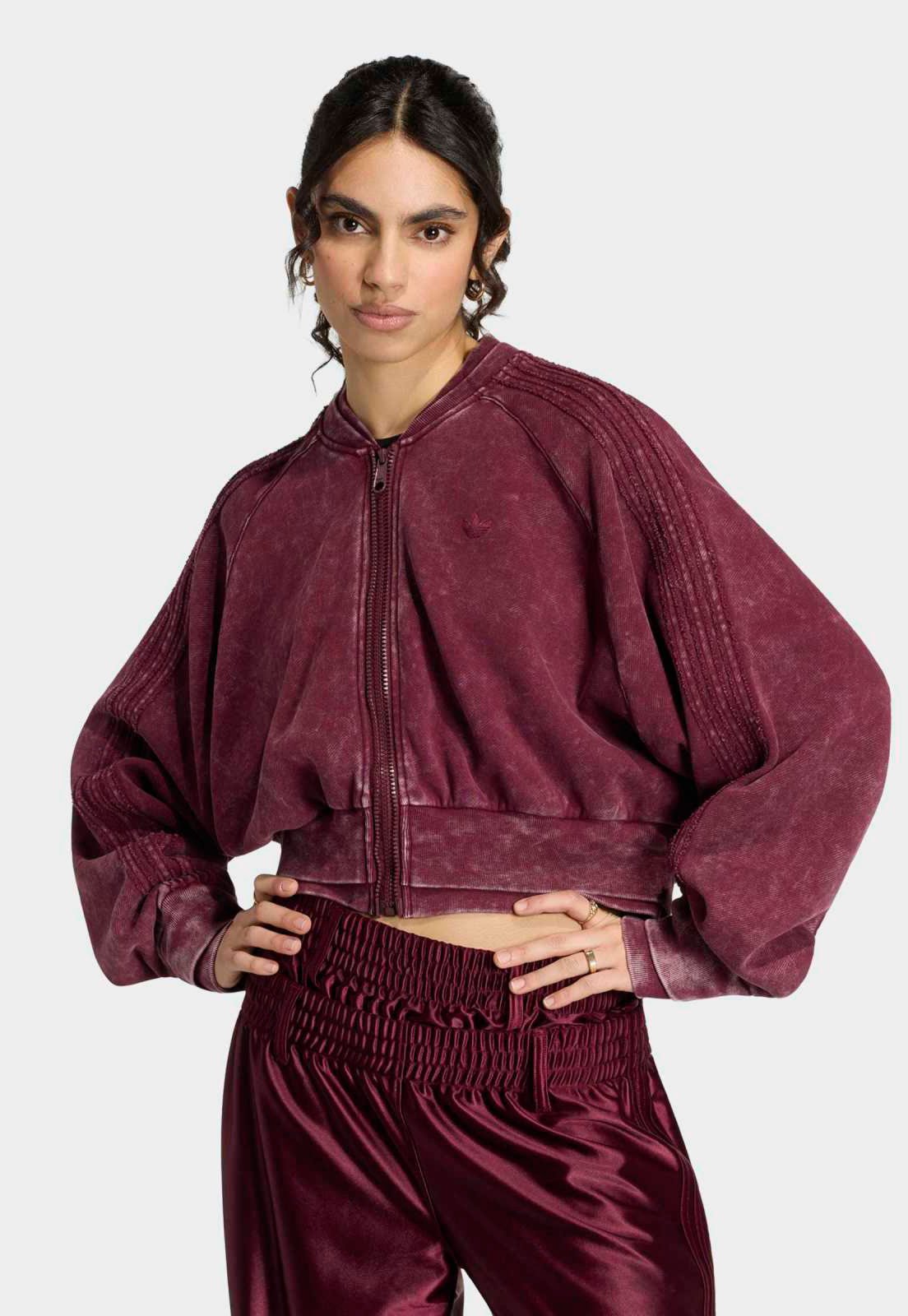 Jaqueta Bomber Feminina adidas Main Originals Cropped Vinho