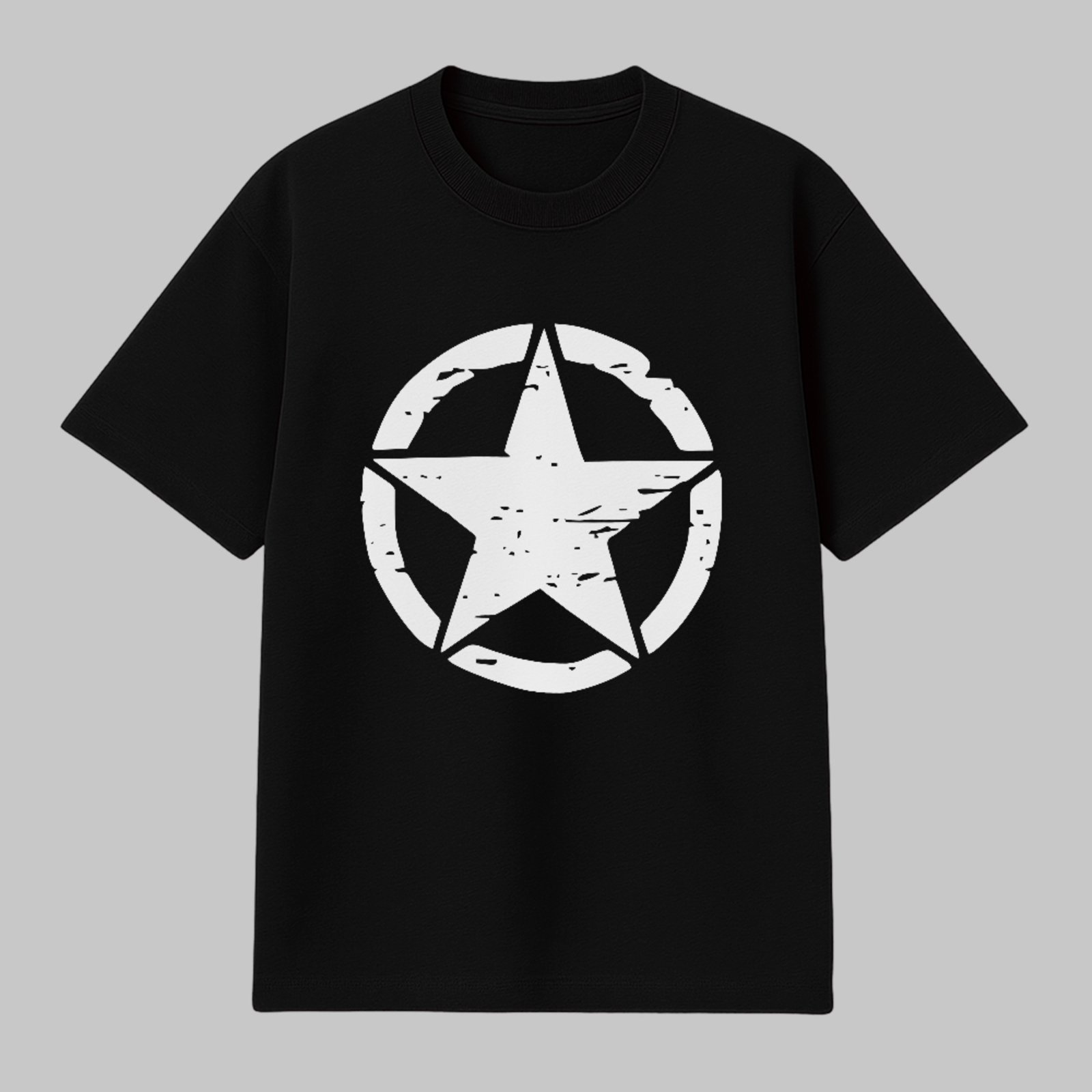 Camiseta Básica Estrela Army Militar Style Unissex Preto