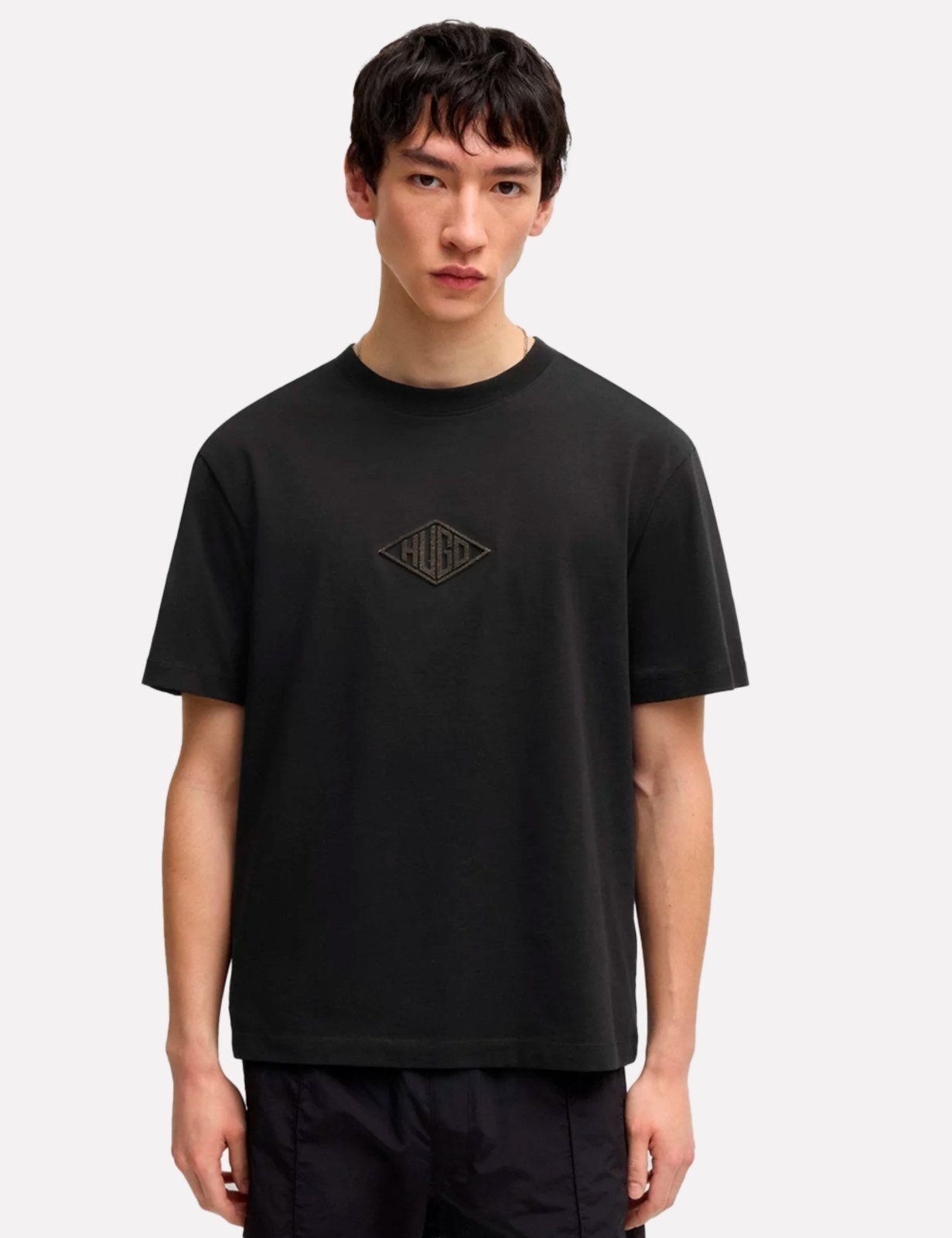 Camiseta Hugo Boss Masculina Relaxed Fit Darunu Preta