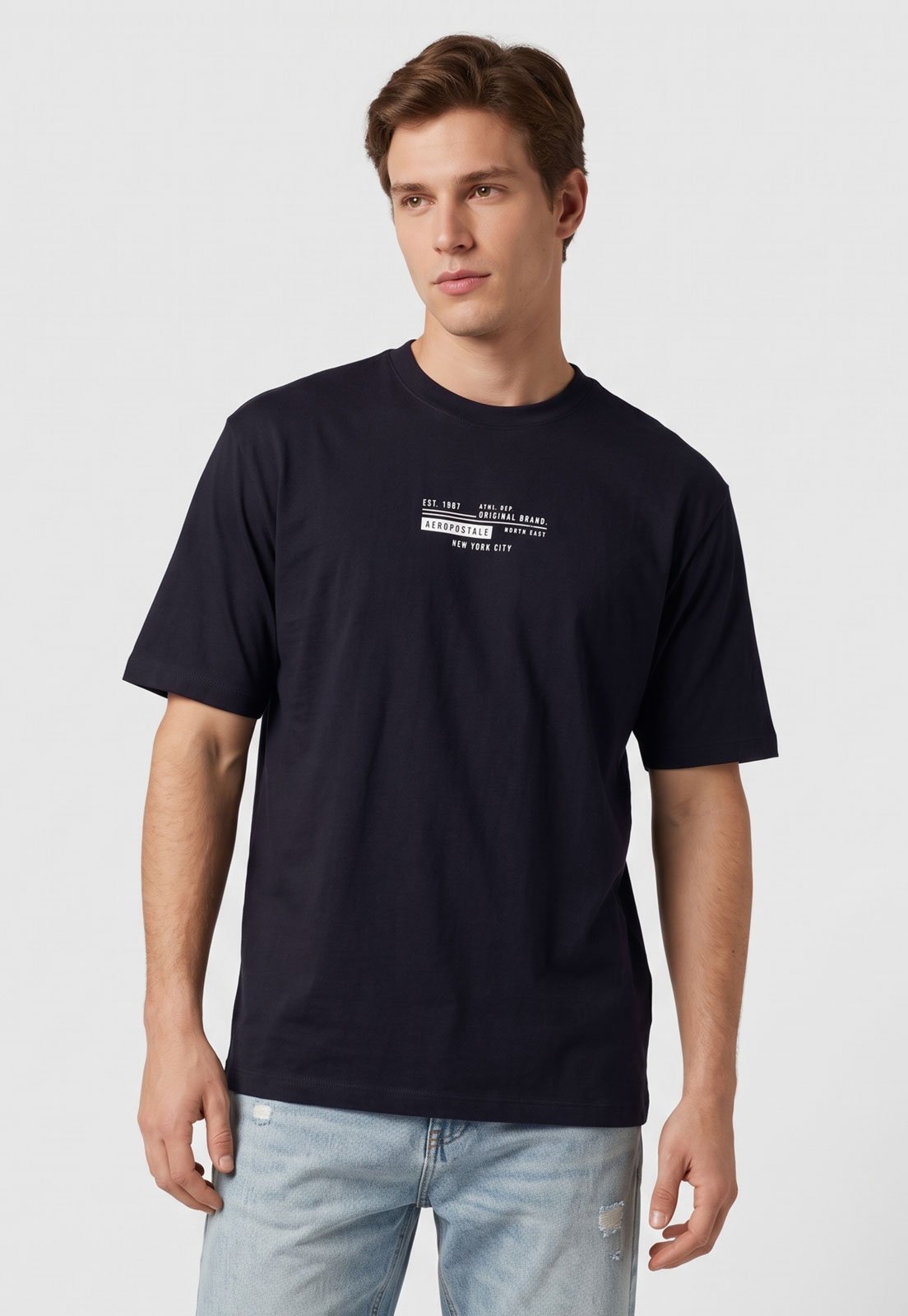 Camiseta Masculina Aeropostale Gola Redonda Azul Marinho