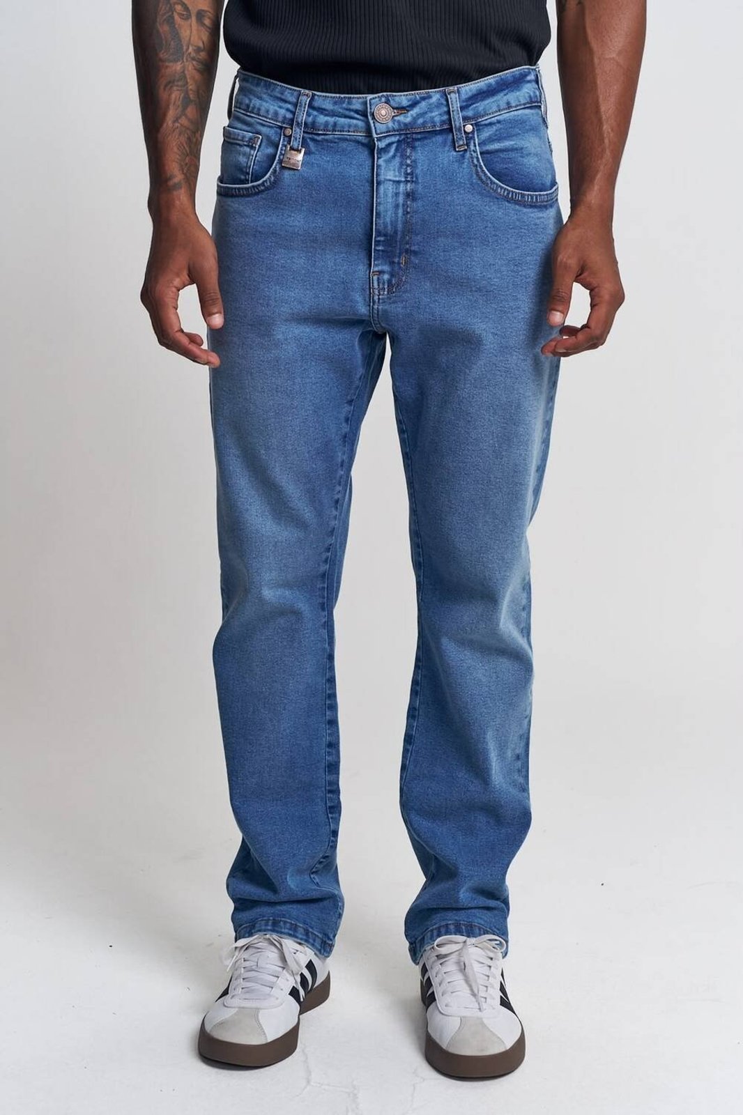 Calça Jeans Masculina Cintura Média - Leo Triton Indigo