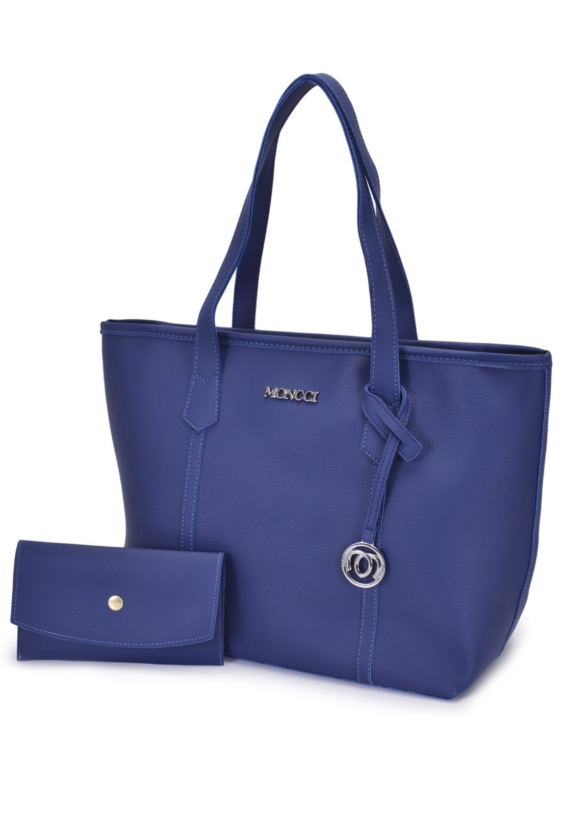 Bolsa de Ombro Grande Moncci Fechamento de zíper Azul