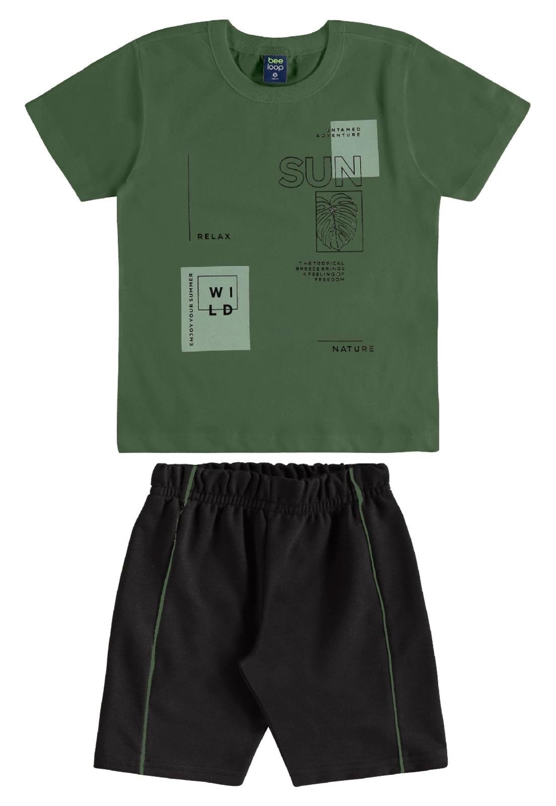 Infantil - Conjunto Camiseta e Bermuda Bee Loop Verde