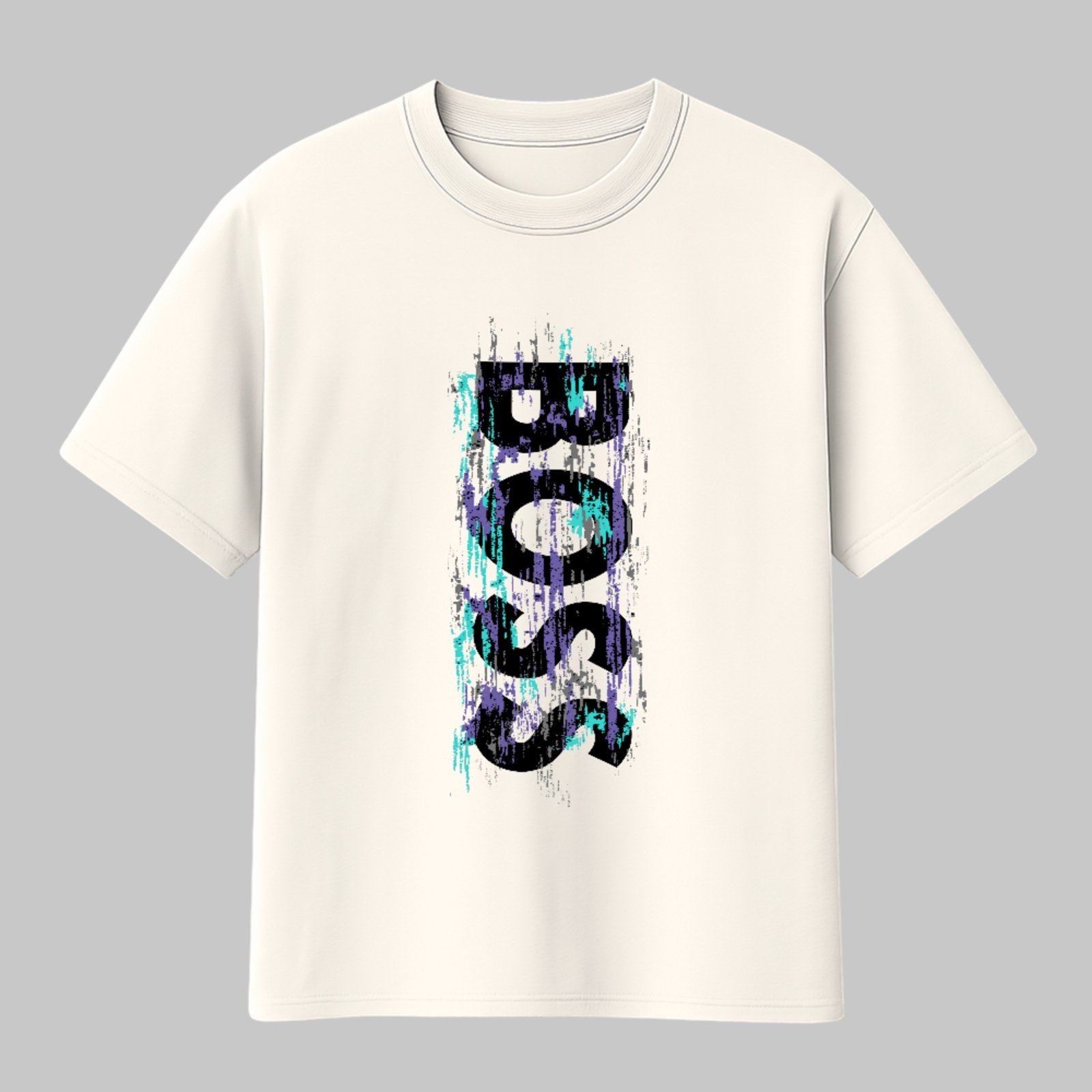 Camiseta Básica Boss Fashion Premium Casual Confortável Off White