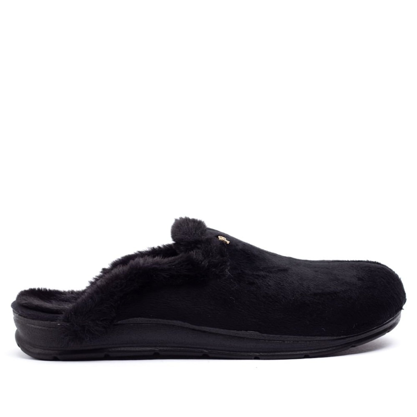 Infantil - Pantufa Feminina Pegada Com Forro de Pelinho Preto