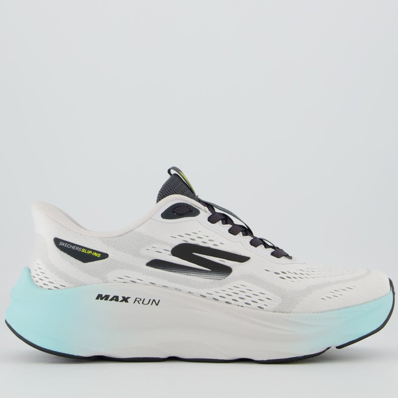 Tênis Skechers Max Run Branco e Azul