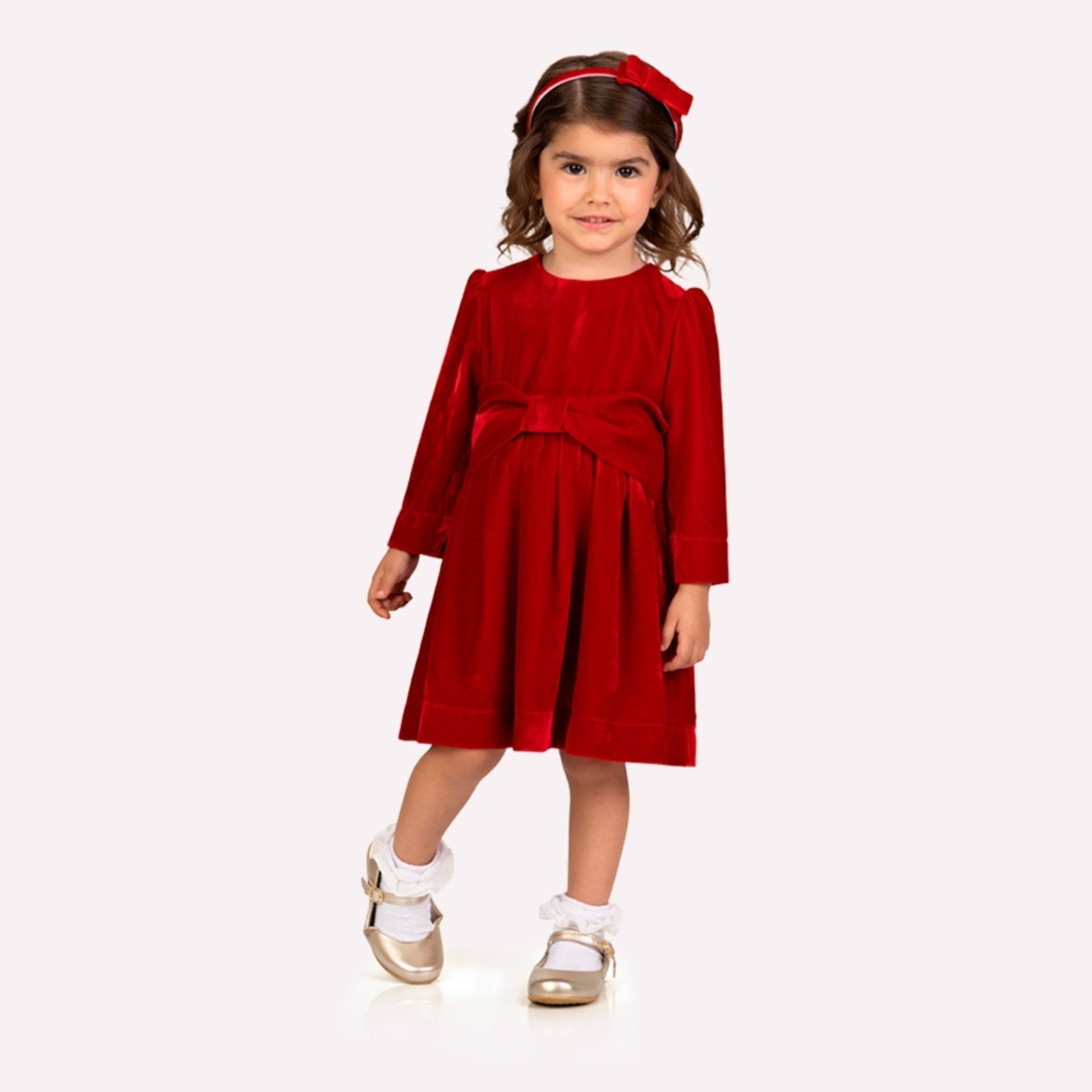Infantil - Vestido Menina Vermelho Milon