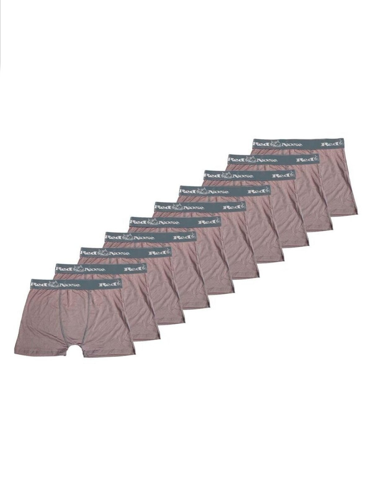 Kit com 10 Cuecas Boxer Red Nose 320 Cinza