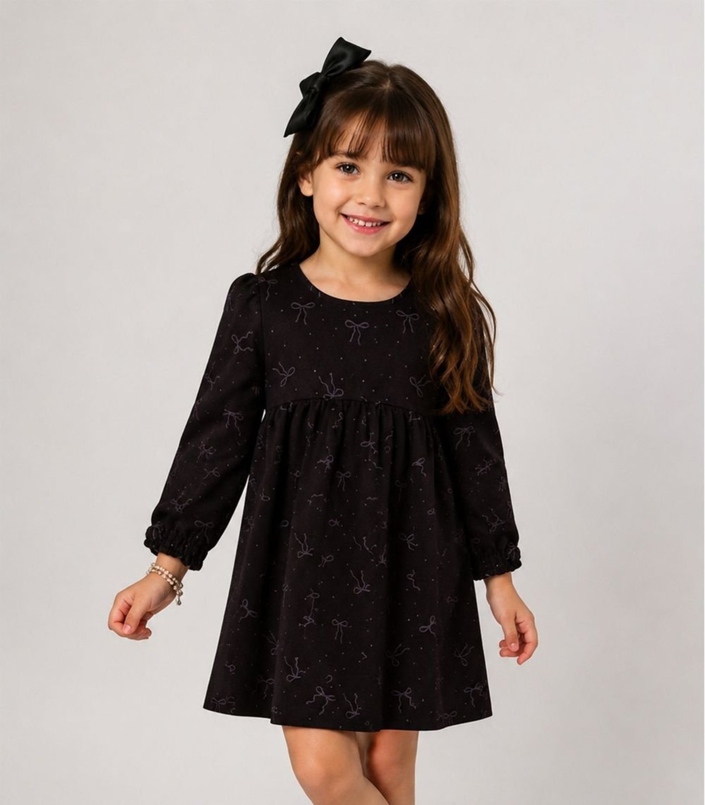 Infantil - Vestido Moletinho Manga Longa Select Marrom