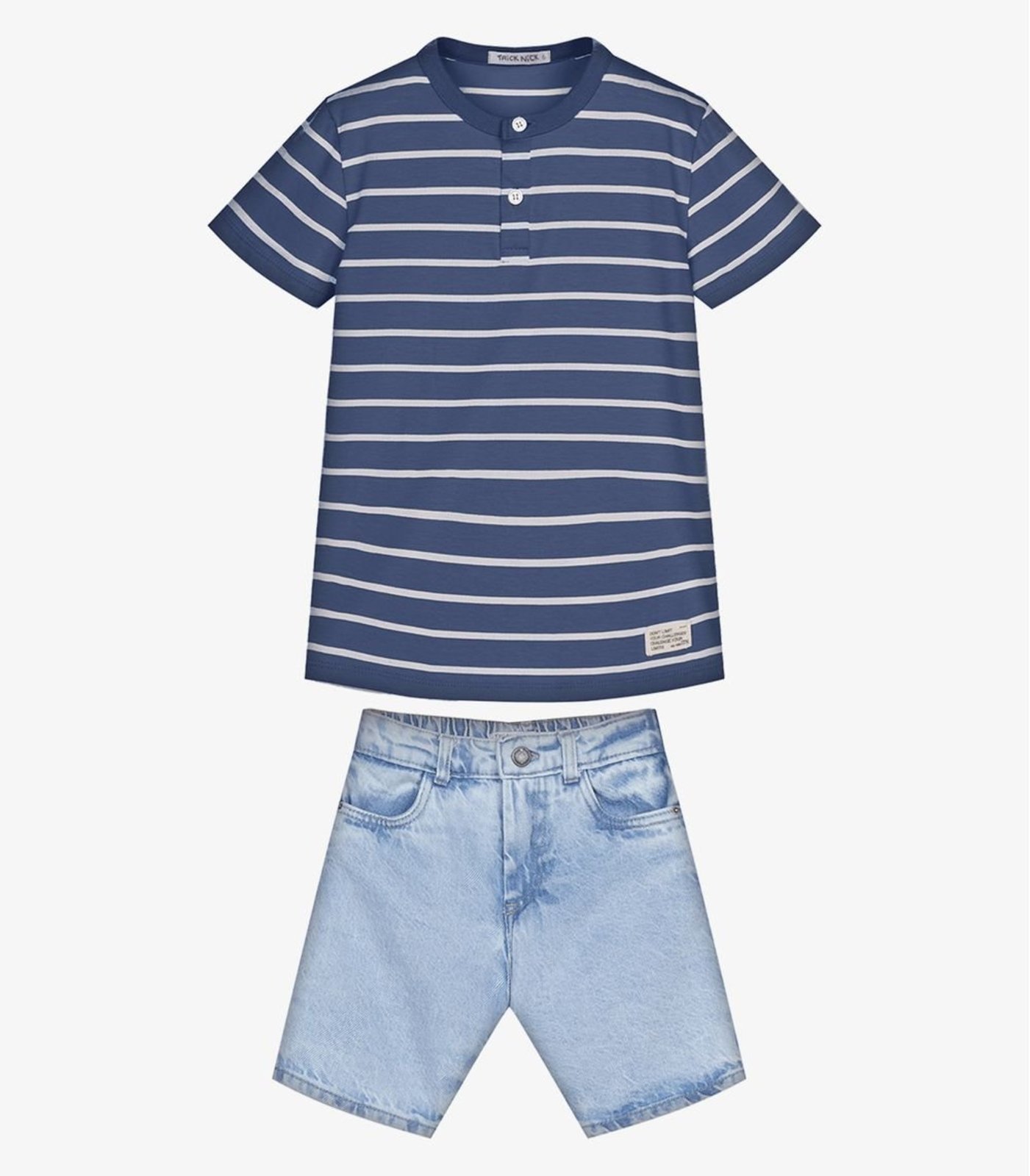 Infantil - Conjunto Camiseta Com Bermuda Trick Nick Azul