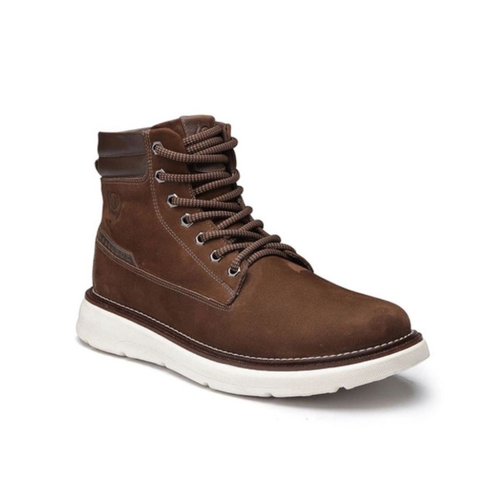 Bota Masculina Sneaker Boot VNT Couro Legítimo Zíper Lateral Castor