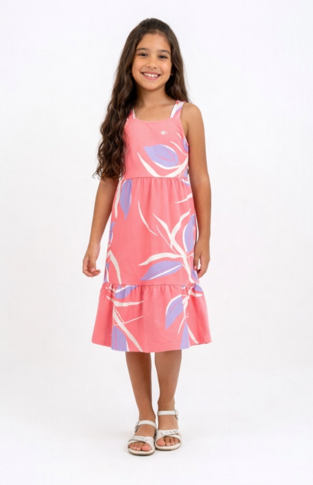 Infantil - Vestido D Bell Outlet Fashion Alça Estampado Rosa