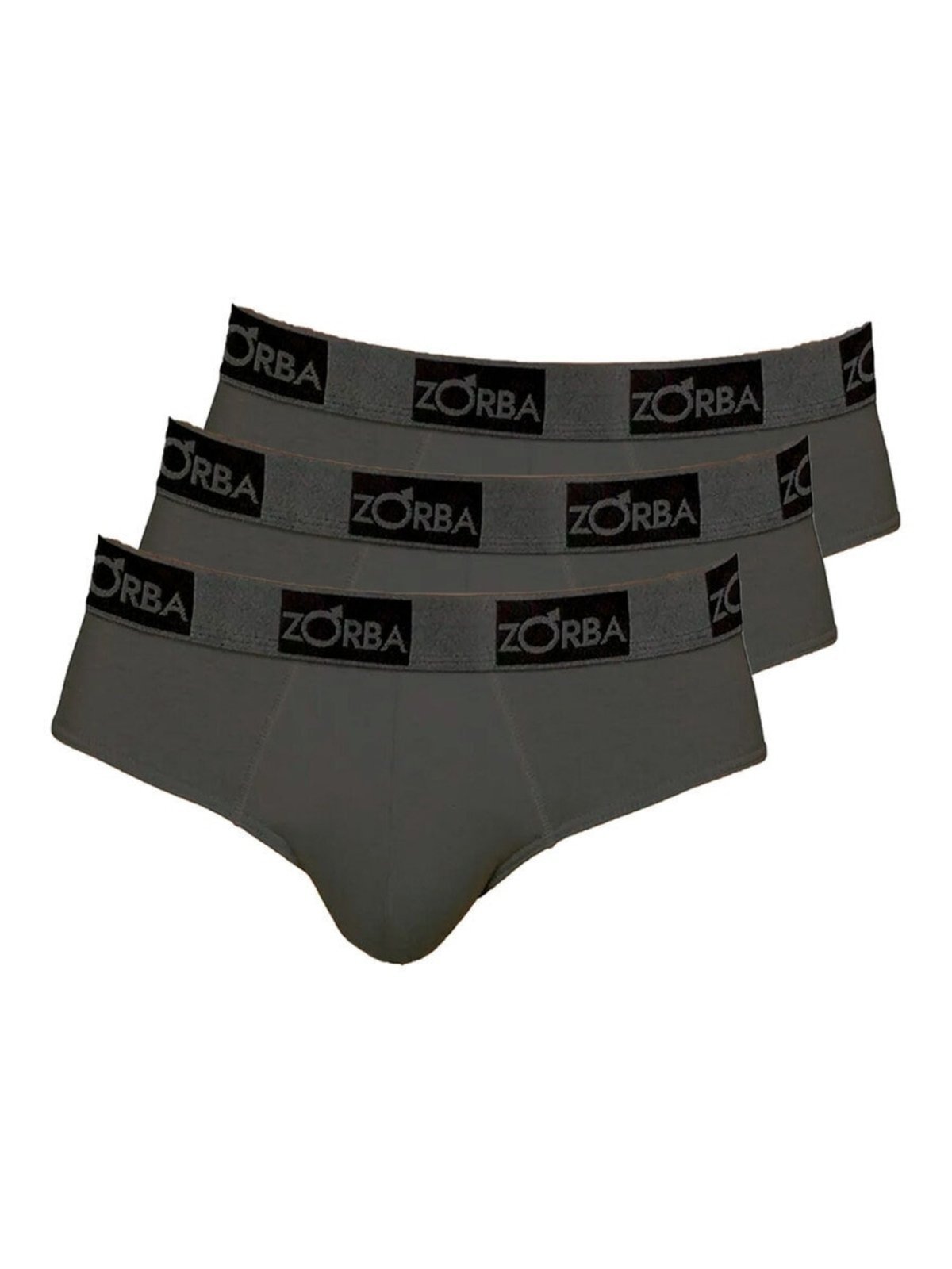 Kit com 3 Cuecas Slip Zorba 716 Cinza