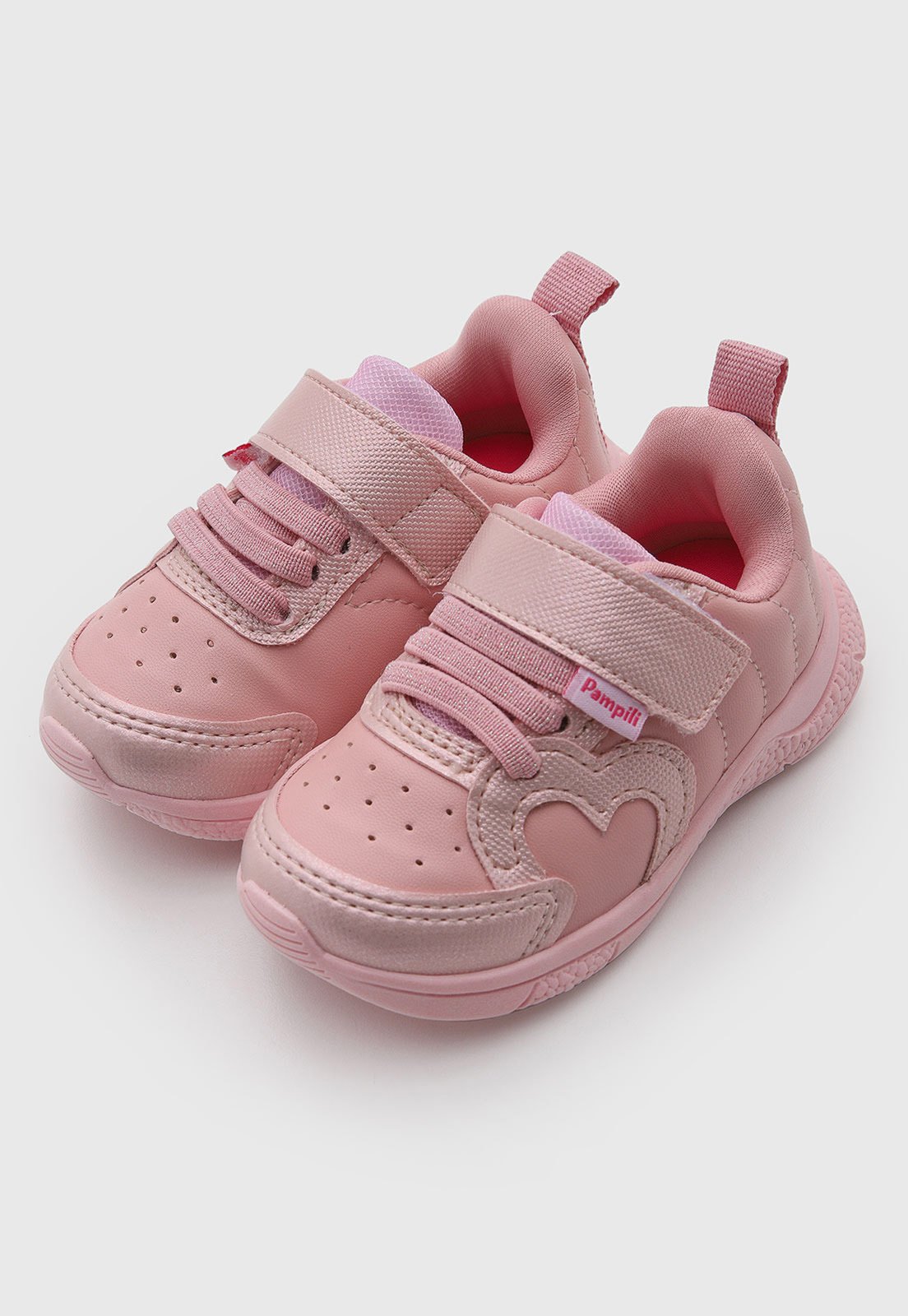Infantil - Tênis Pampili Detalhe Coração Rosa