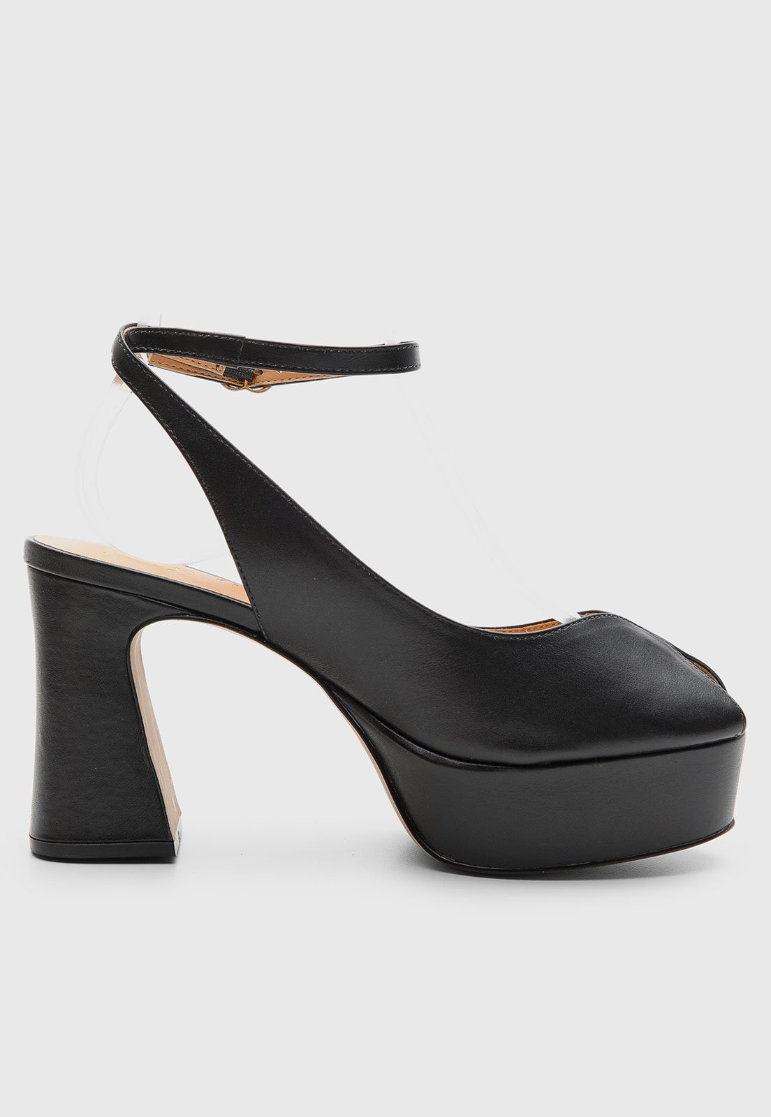 Vista 3 Scarpin Feminino Luiza Barcelos Salto Bloco preto Luiza Barcelos preto