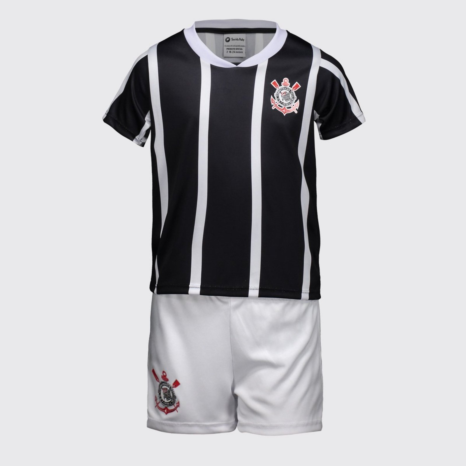Kit Corinthians Escudo Preto e Branco