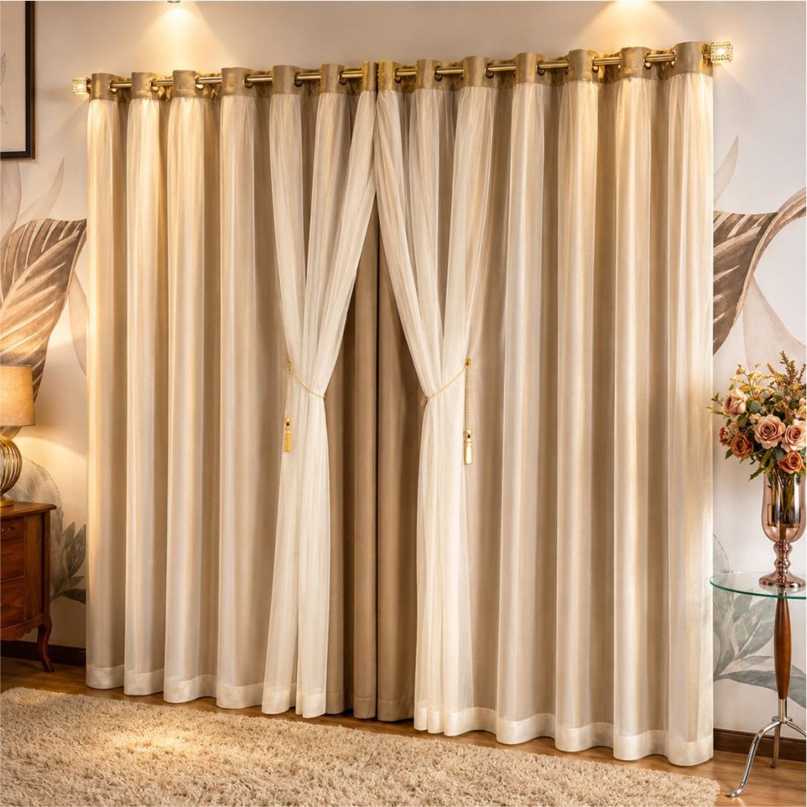 Cortina Realeza para Varão 4,00m x 2,70m Linha Nobre - Chocolate