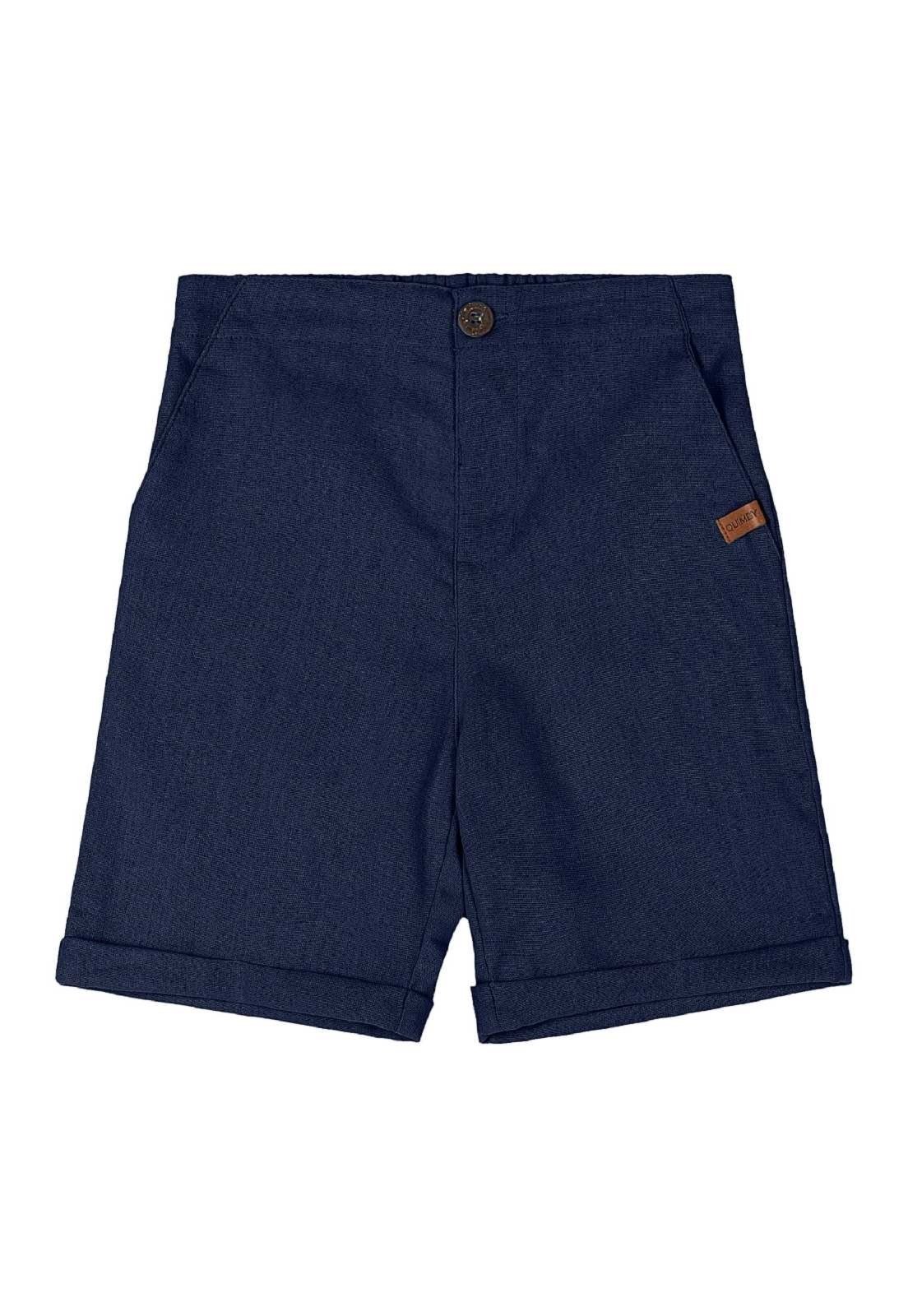 Infantil - Bermuda Menino em Viscolinho Quimby Azul