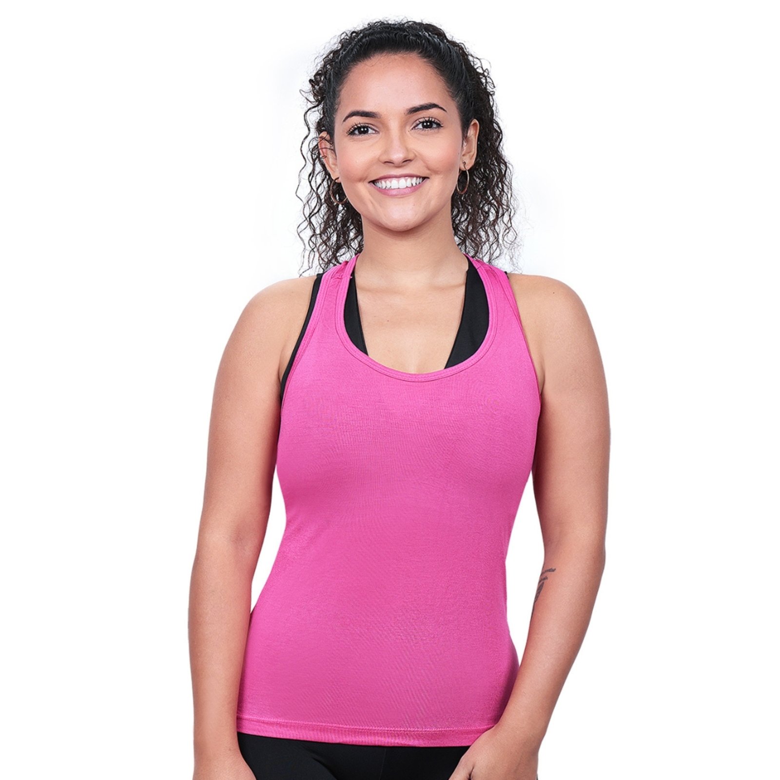Regata Feminina Viscolycra Techmalhas Academia Treino Esportiva Rosa