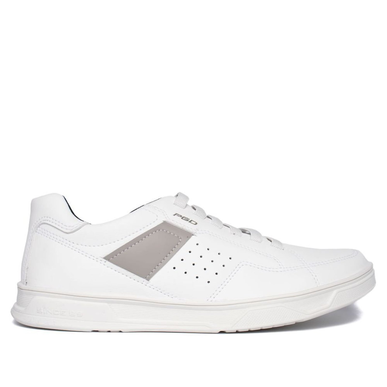 Sapatênis Masculino Pegada Vano Microfibra Branco/Cinza
