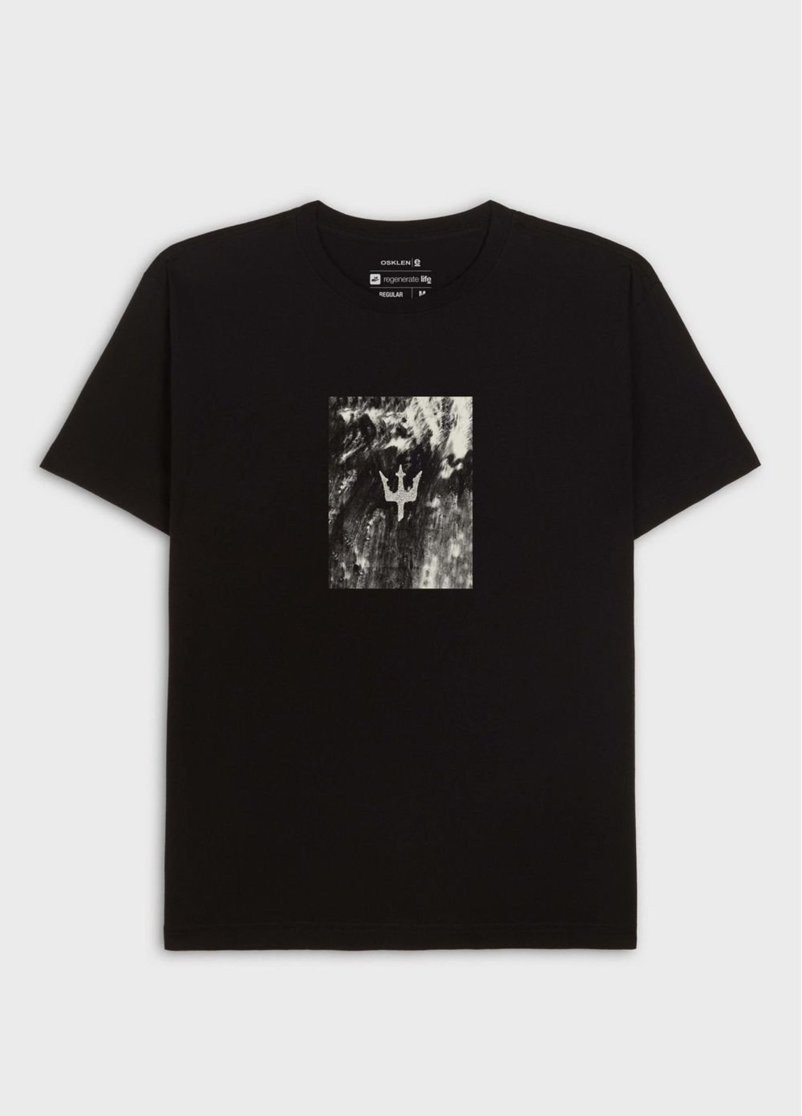 T-shirt vintage tridente areia mc OSKLEN