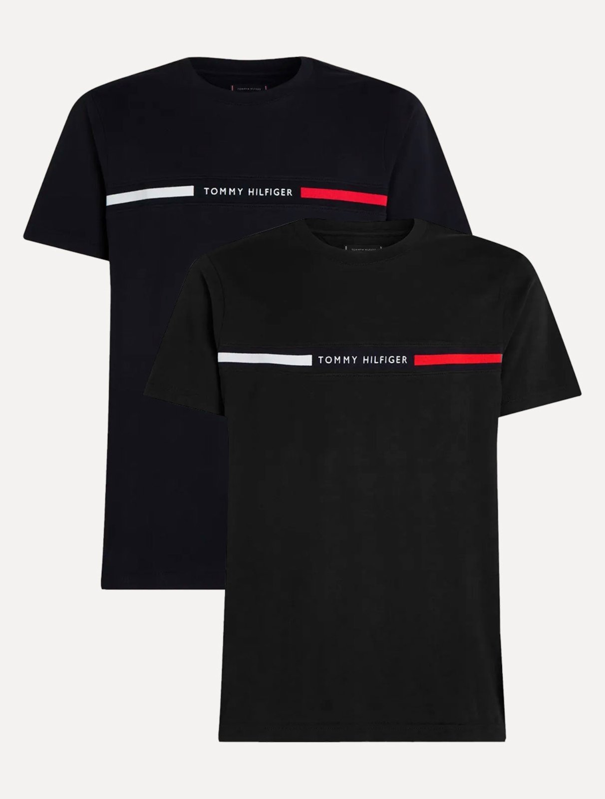 Vista 2 Kit Camisetas Tommy Hilfiger Chest Insert Logo Azul Marinho/Preta 2UN preto azul Tommy Hilfiger preto azul