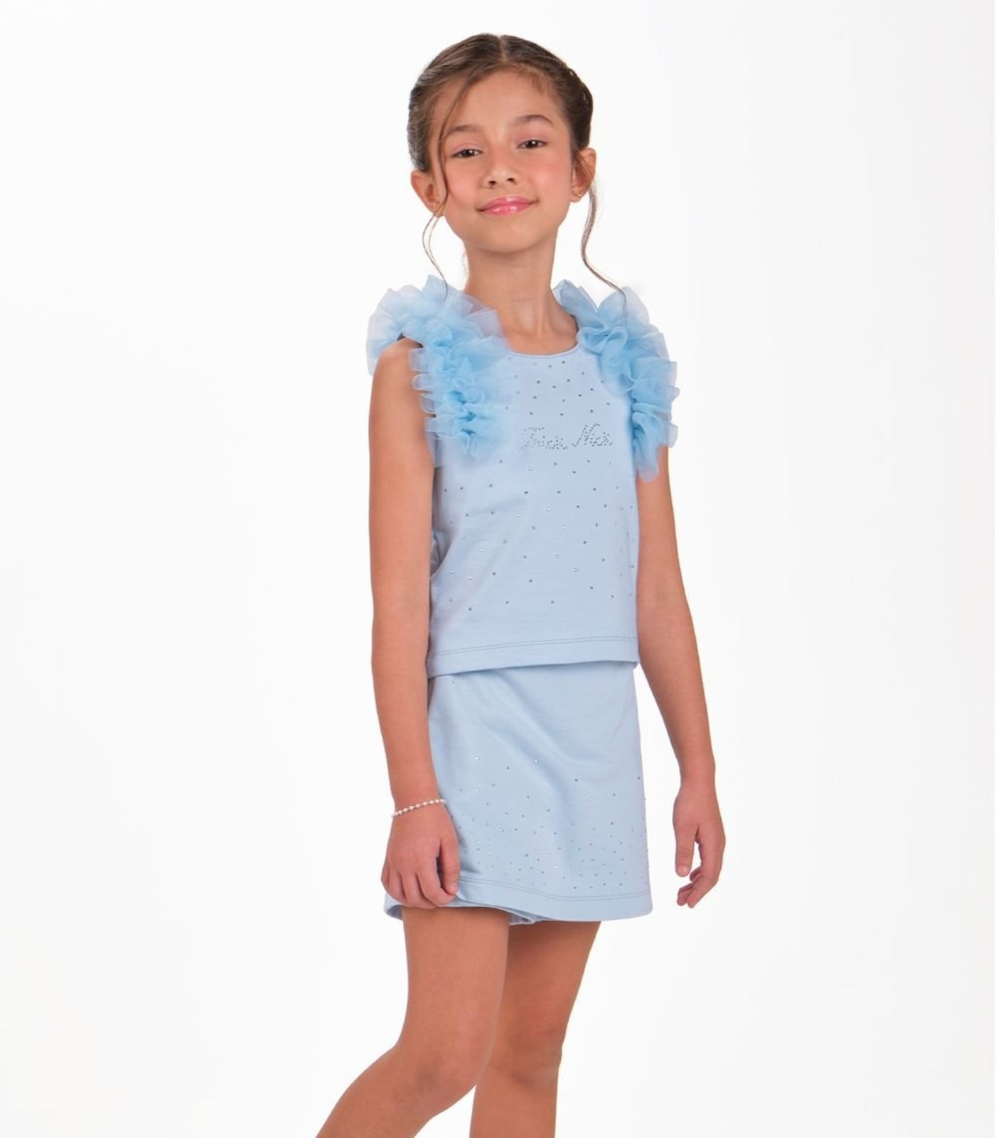 Infantil - Shorts Saia Feminino Trick Nick Azul