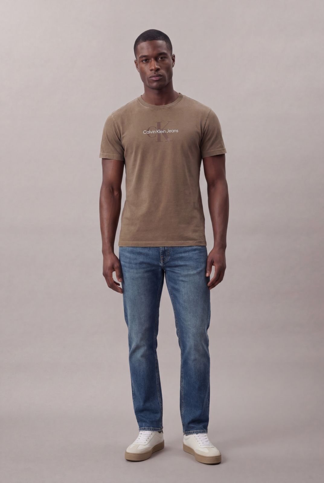 Camiseta Manga Curta Calvin Klein Jeans Masculino Re Issue Stone - Marrom Calvin Klein Jeans