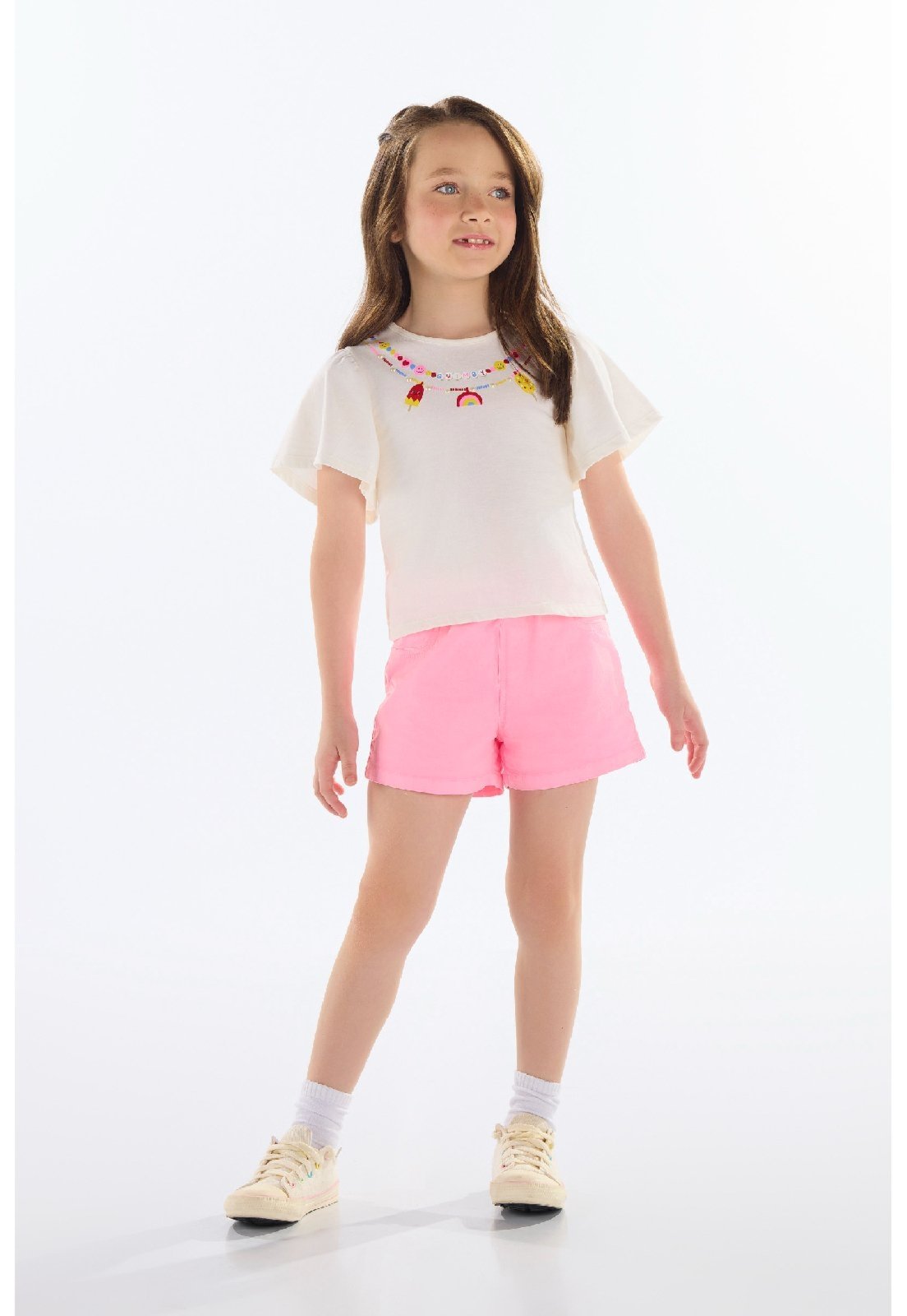 Vista 2 Infantil - Blusa com Strass para Menina Quimby bege Quimby bege