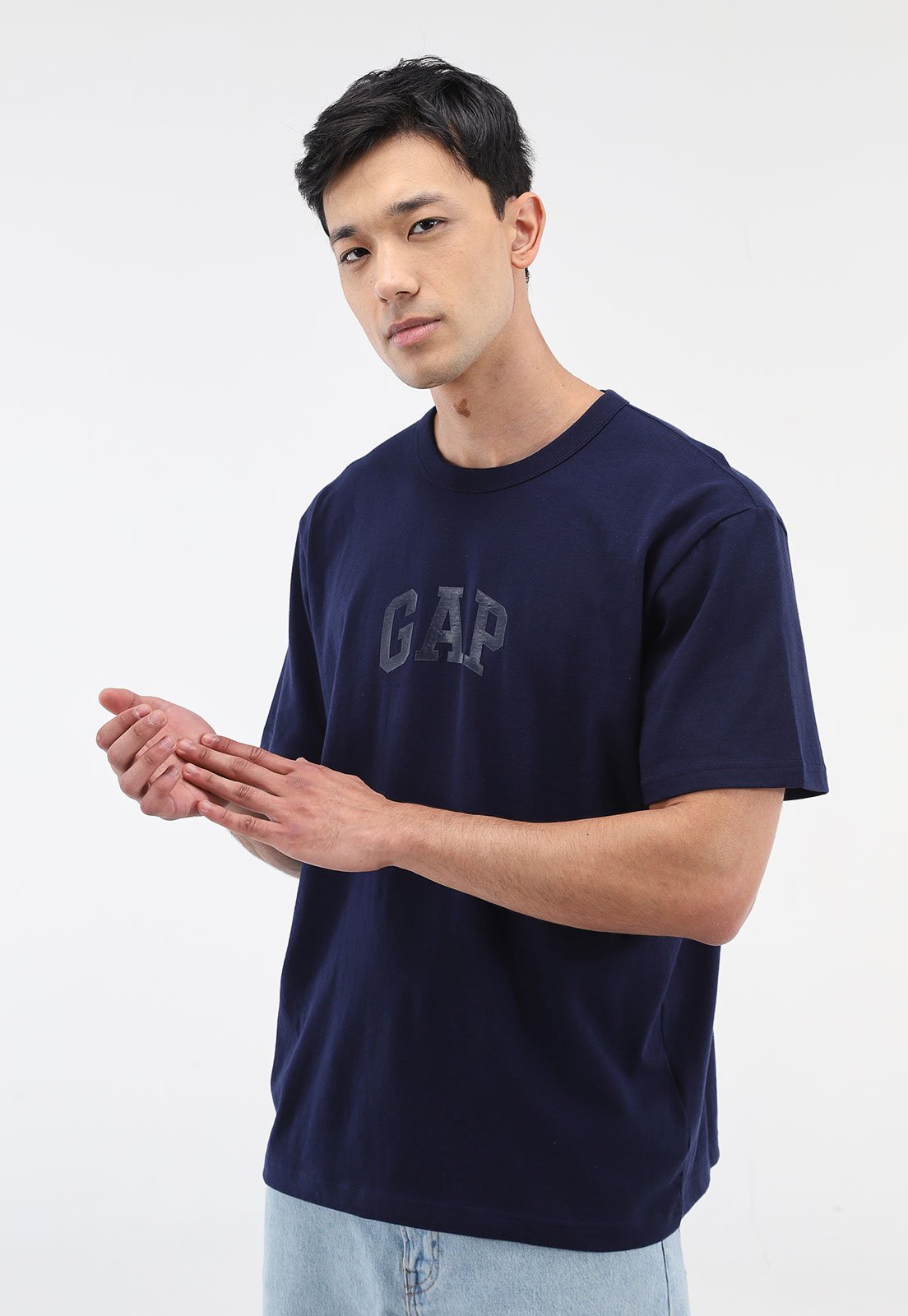 Camiseta GAP Reta Logo Azul-Marinho