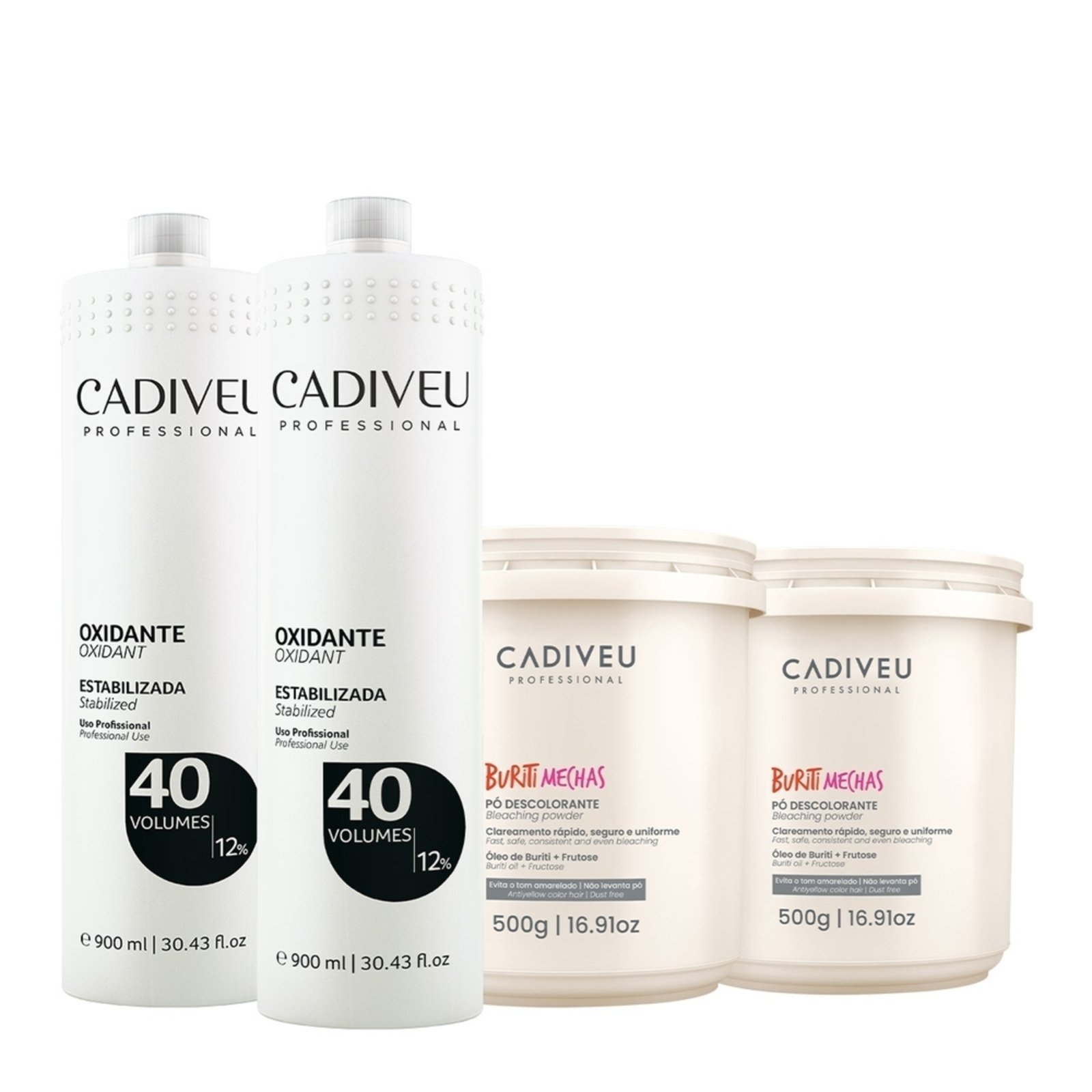 Vista 2 Kit Cadiveu Professional Extra Oxidante 40v e Extra Buriti Mechas (4 produtos) multicolorido Cadiveu Professional multicolorido
