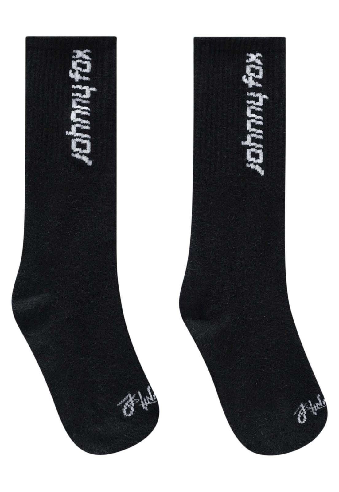 Vista 2 Infantil - Meia Cano Longo Liso Johnny Fox preto Johnny Fox preto