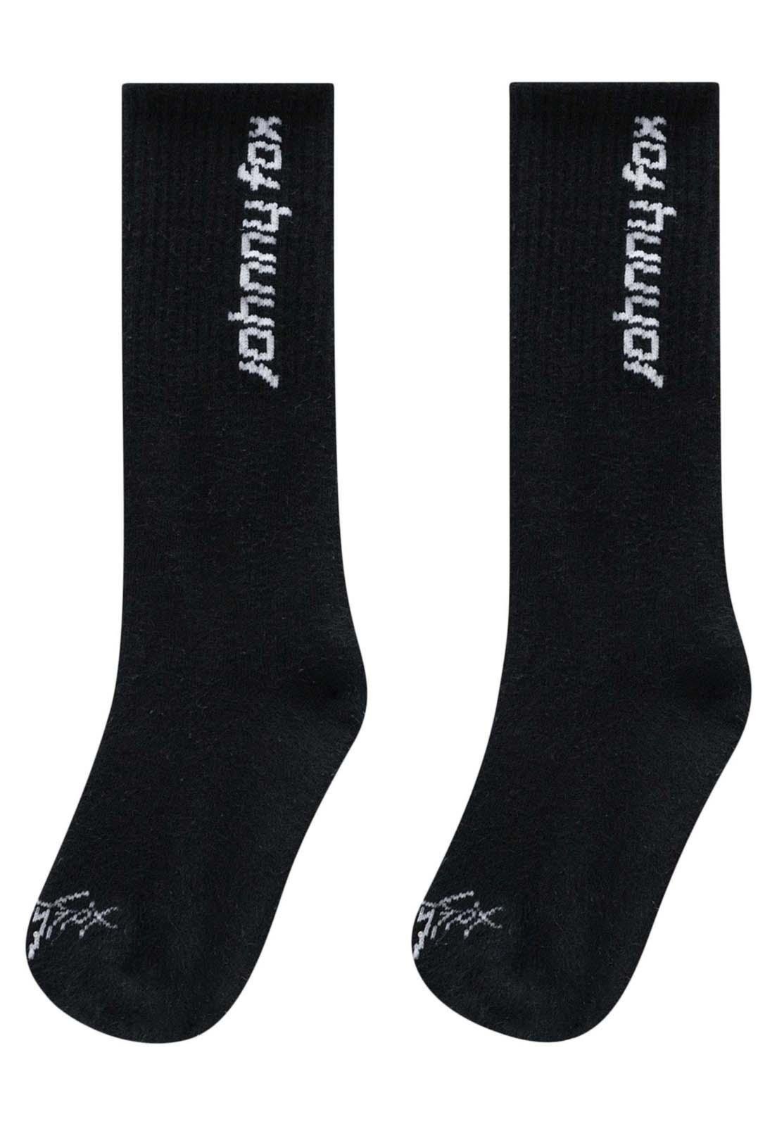 Vista 3 Infantil - Meia Cano Longo Liso Johnny Fox preto Johnny Fox preto