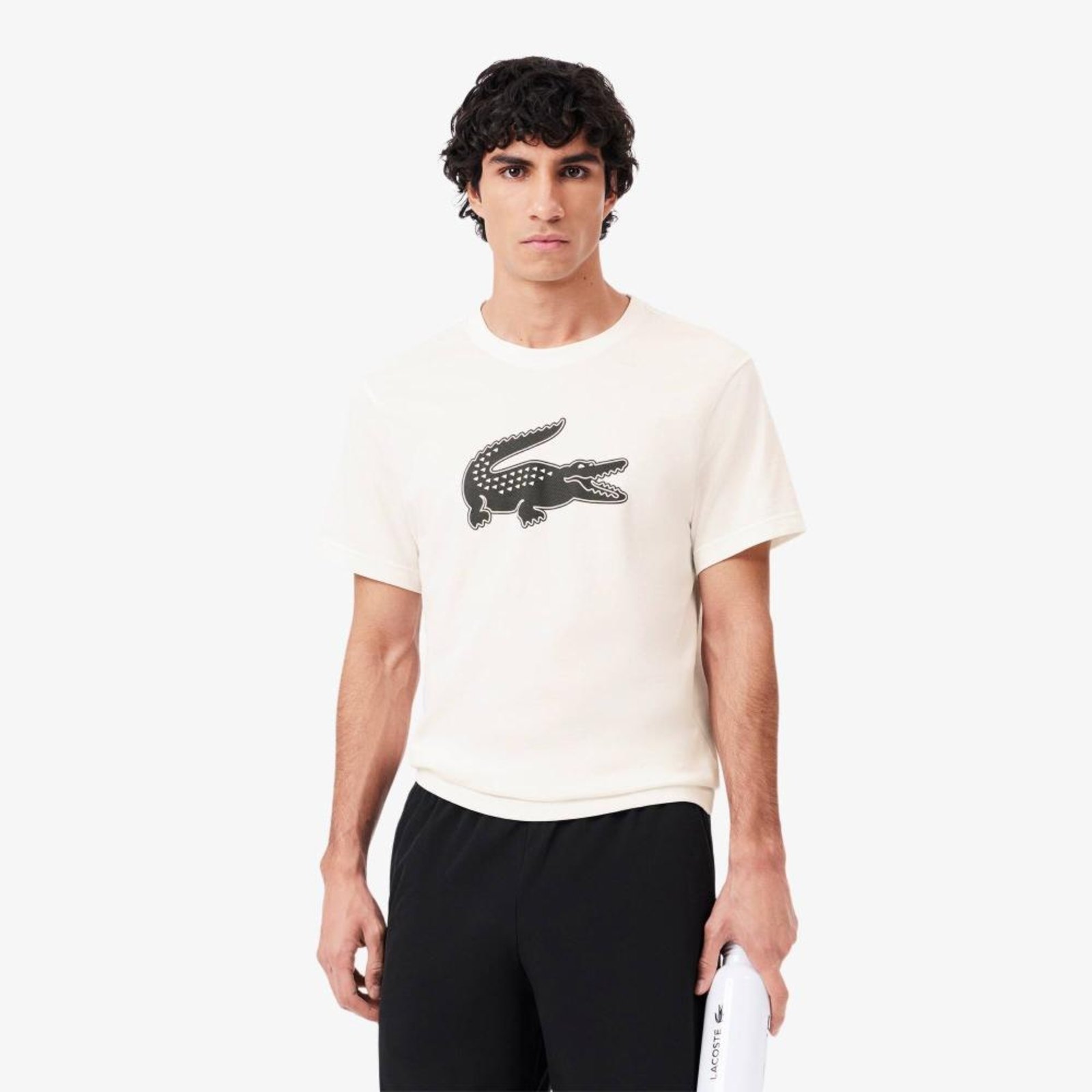 Camiseta Lacoste Esportiva de Algodão Ultra Dry com Logo XXL Branco