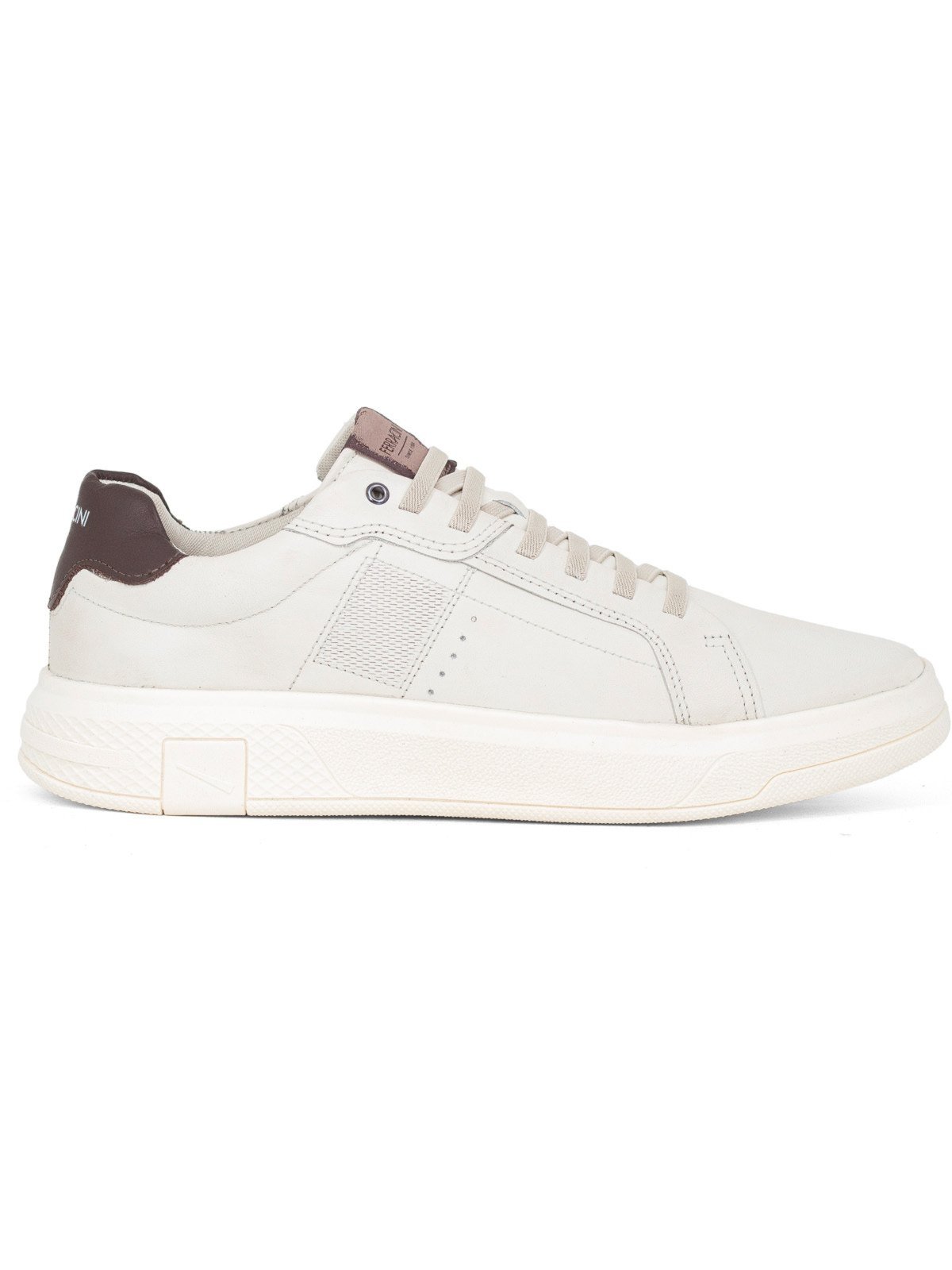 Tênis Masculino Ferracini 24h Dream Couro Legitimo Confortável Elástico Branco Off White