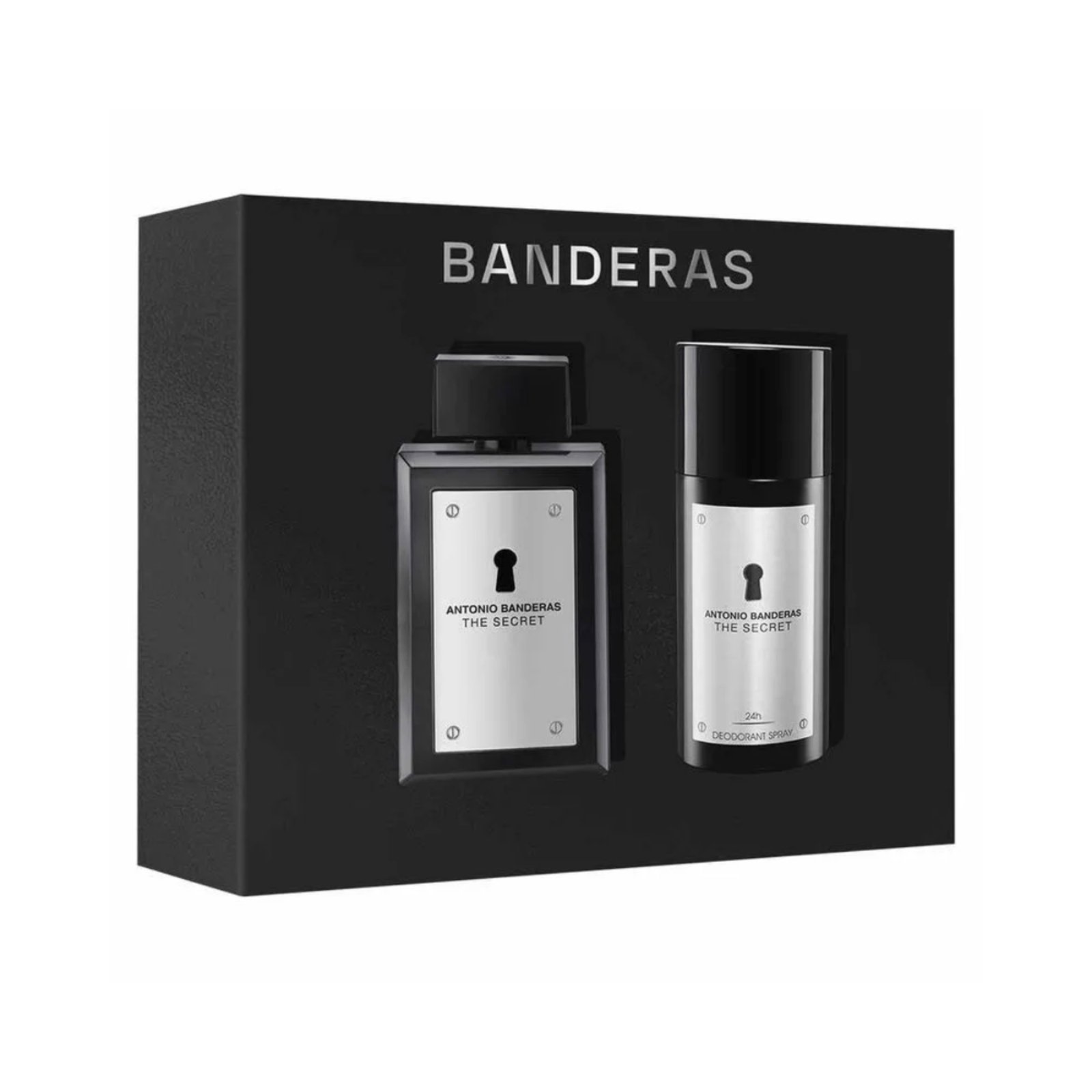 Vista 3 Kit Banderas The Secret - Perfume Masculino EDT + Desodorante Spray Antonio Banderas cinza/preto Antonio Banderas cinza/preto