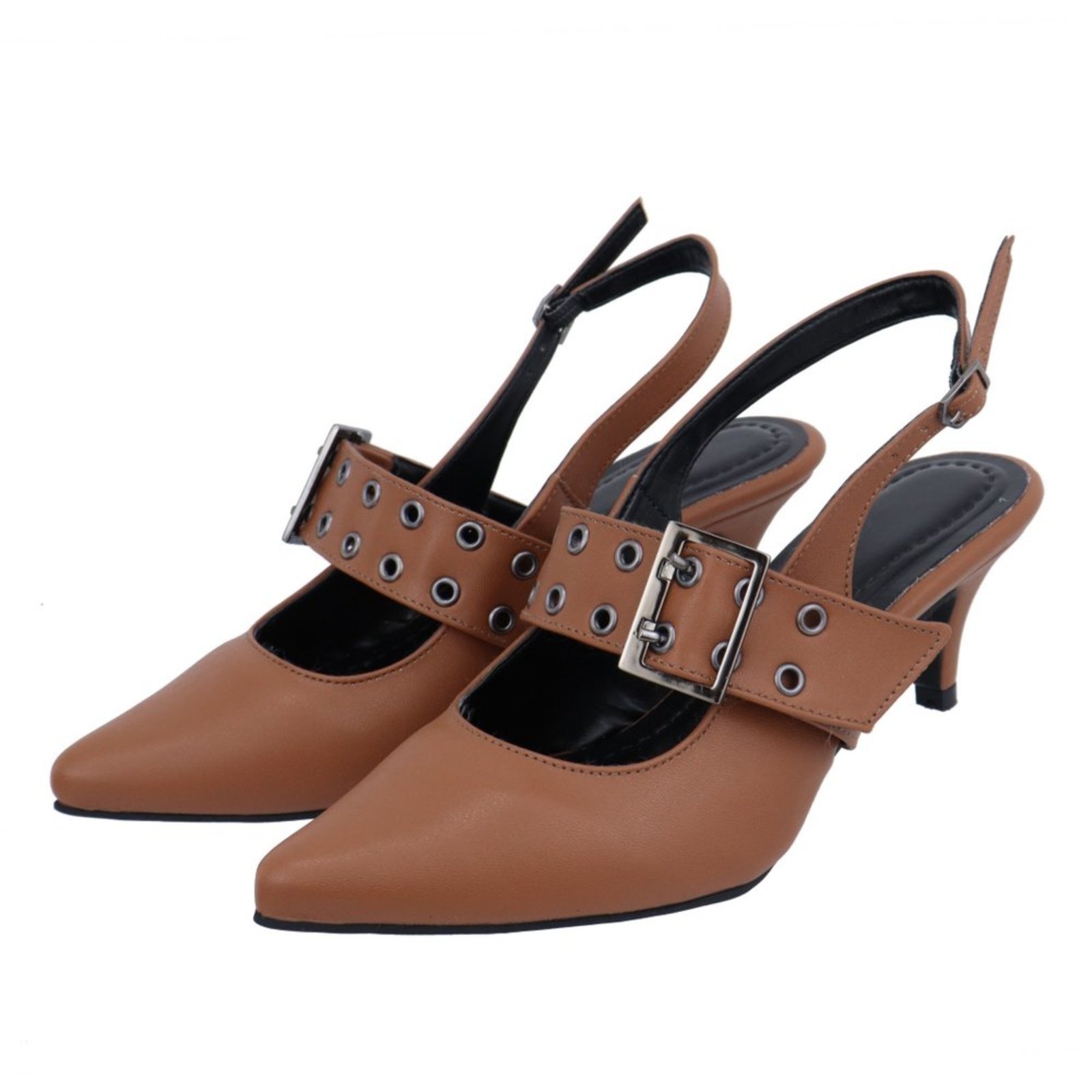 Scarpin Feminino Salto Baixo Napa Caramelo 6022
