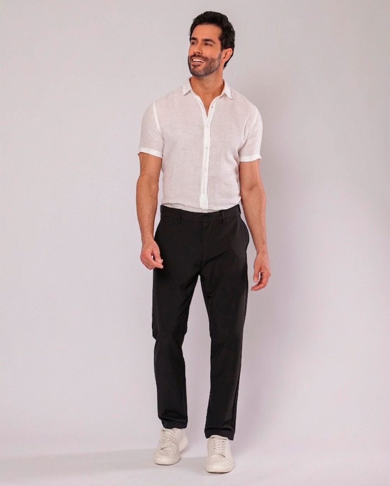 Calça Alfaiataria Masculina Microfibra 11030 Preto Consciência