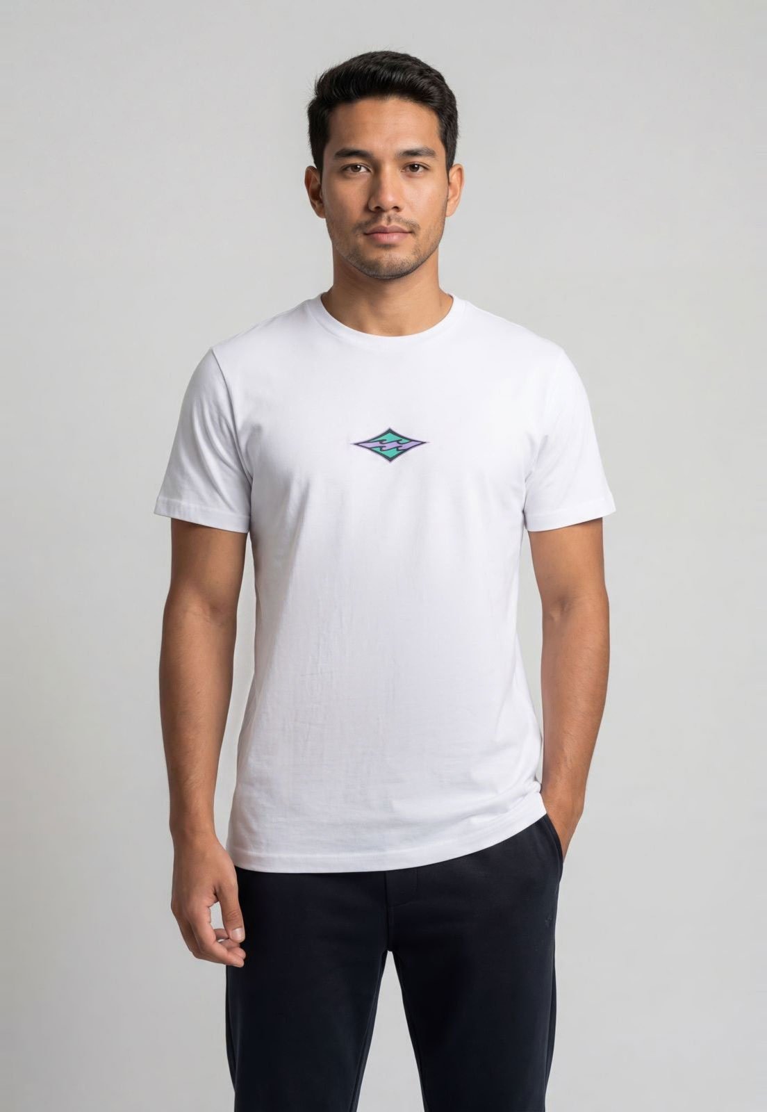 Camiseta Masculina Billabong Estampa Losango Branca