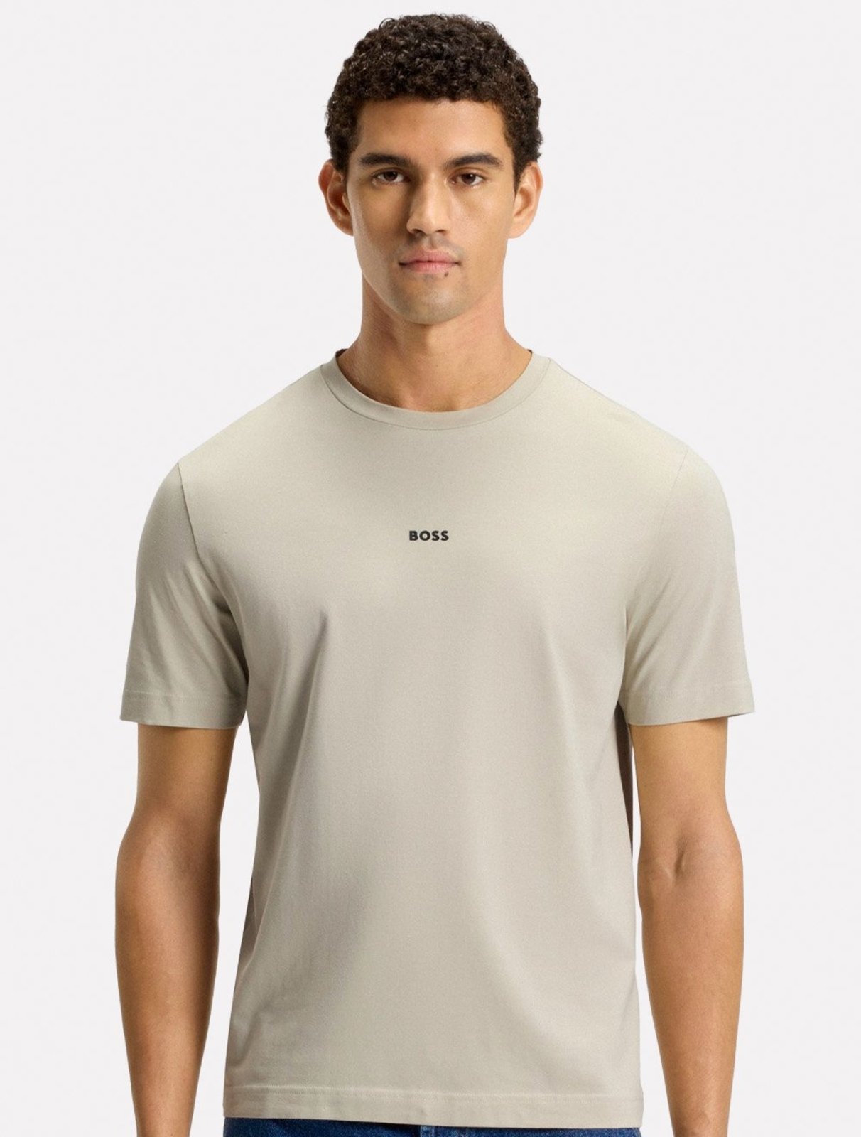 Camiseta Hugo Boss Masculina Relaxed Stretch TS_Urban Tech Areia