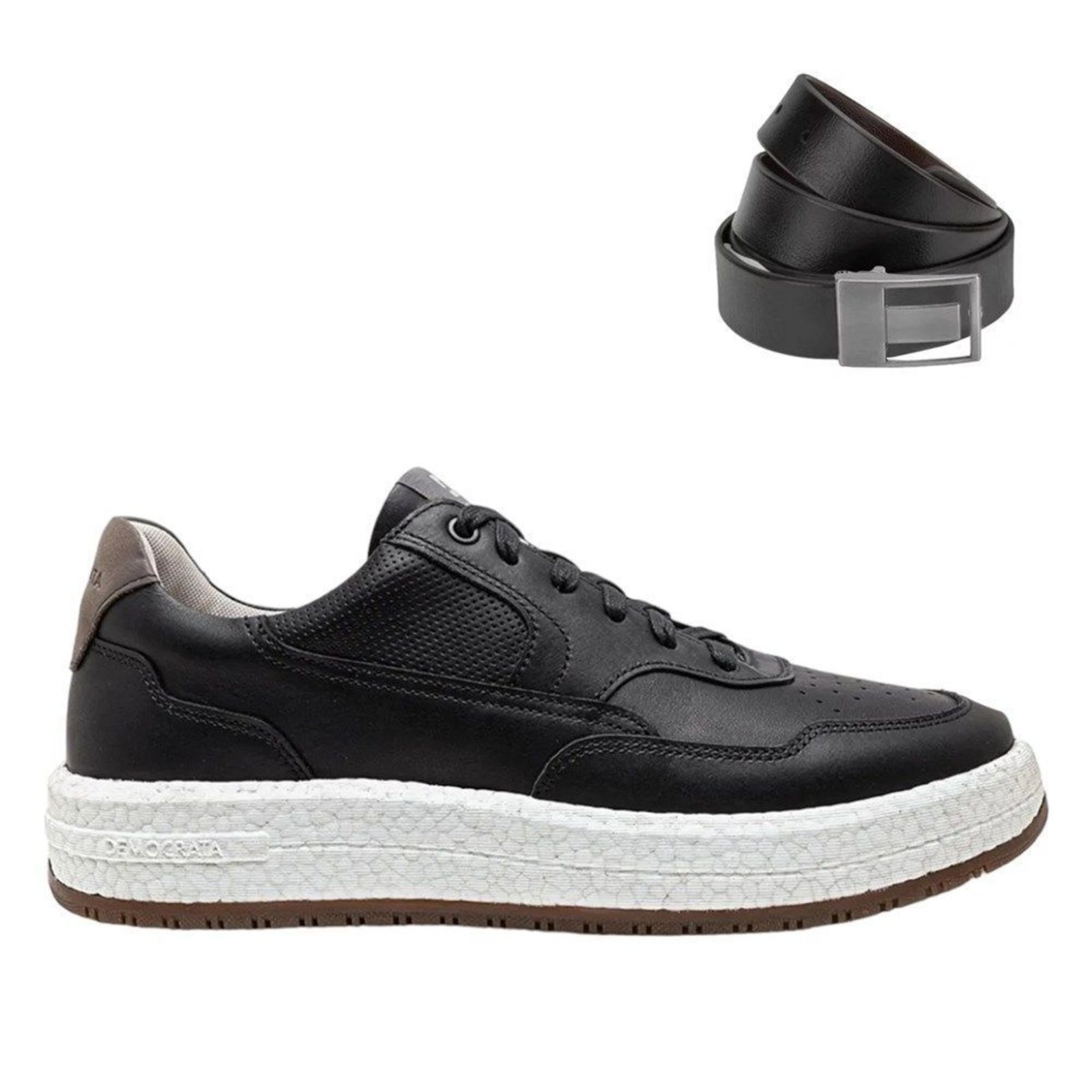 Kit Tênis Democrata Drake Pulse Masculino + Cinto - Preto - democrata