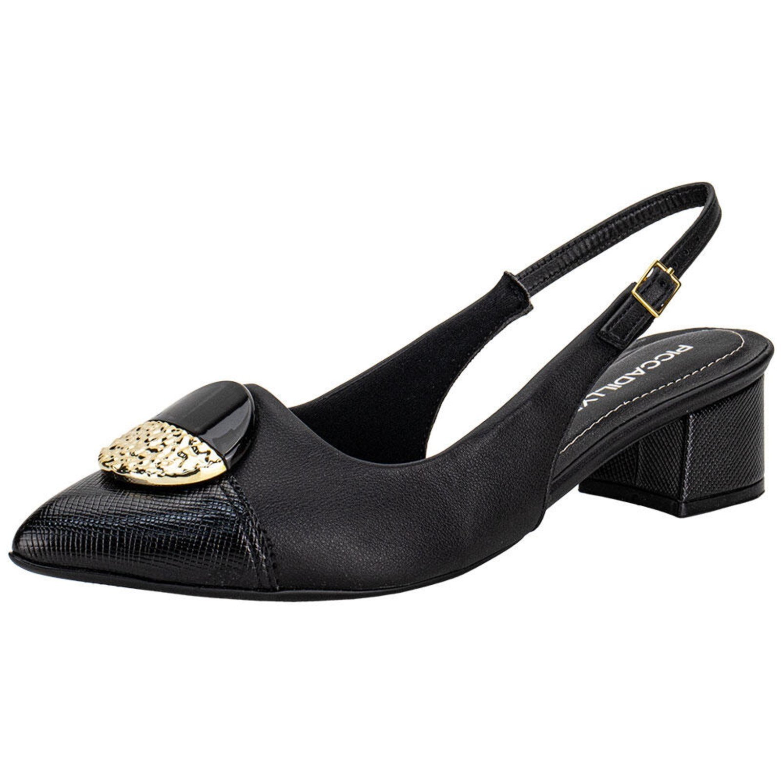 Sapato Feminino Salto Grosso Piccadilly 739091 0089091 Preto