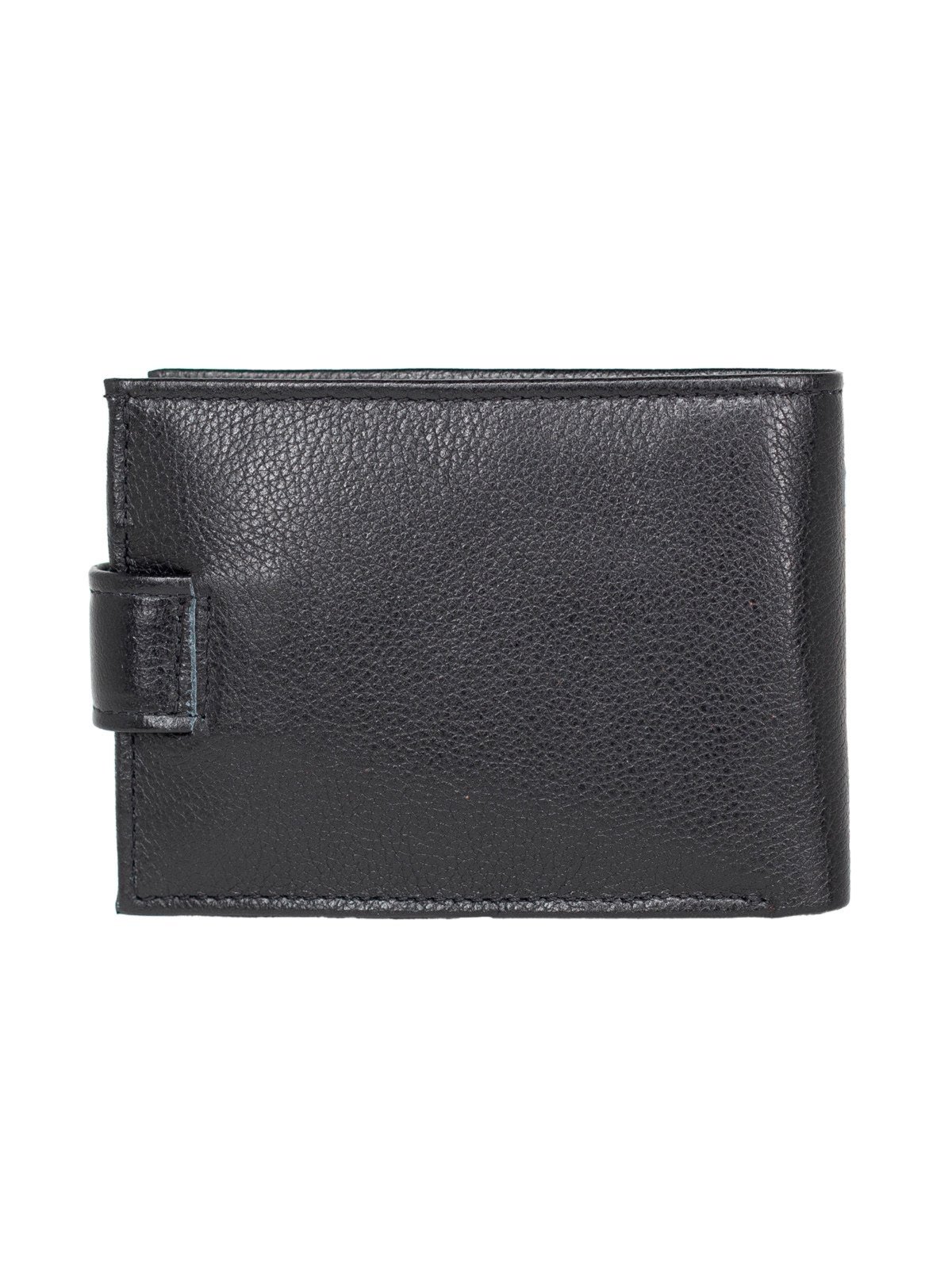 Vista 3 Carteira Masculina Fasolo Casual Couro Legítimo Com Botão Porta Cartão preto Fasolo preto