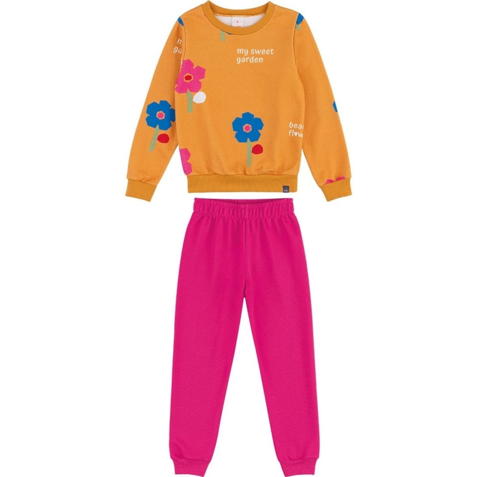 Infantil - Conjunto Longo Moletom Floral Menina Marisol