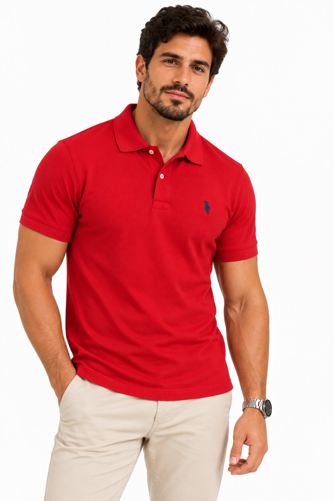Camisa Polo Masculina D Bell Outlet Fashion Piquet Vermelho