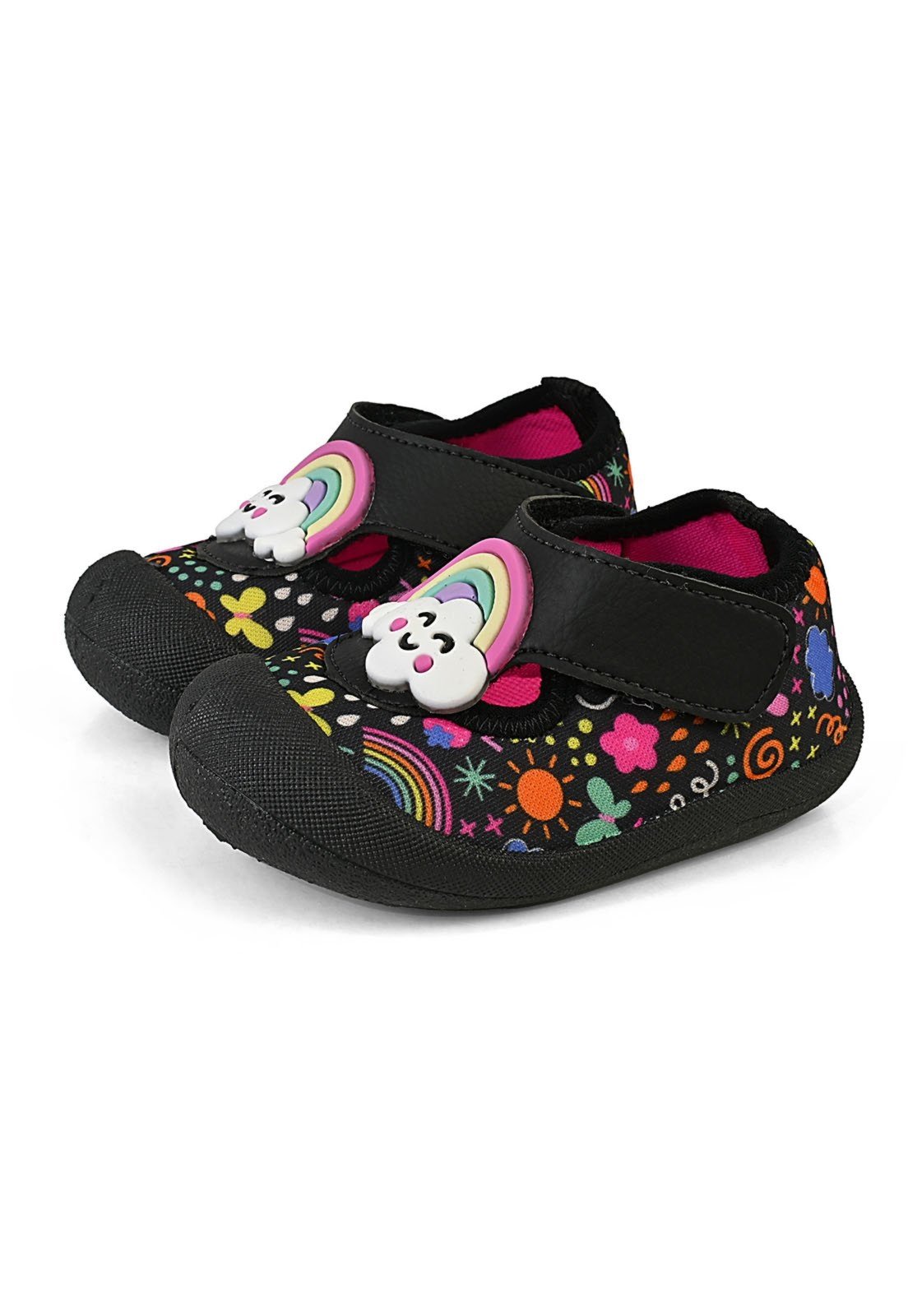 Vista 2 Infantil - Sapameia Antiderrapante Menina Colorido Enfeite Mzkid preto Mzkid preto